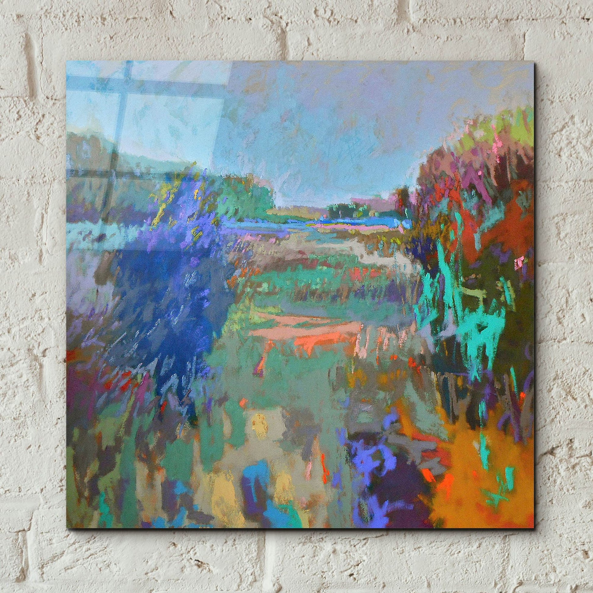 Epic Art ' Color Field 45' by Jane Schmidt, Acrylic Glass Wall Art,12x12