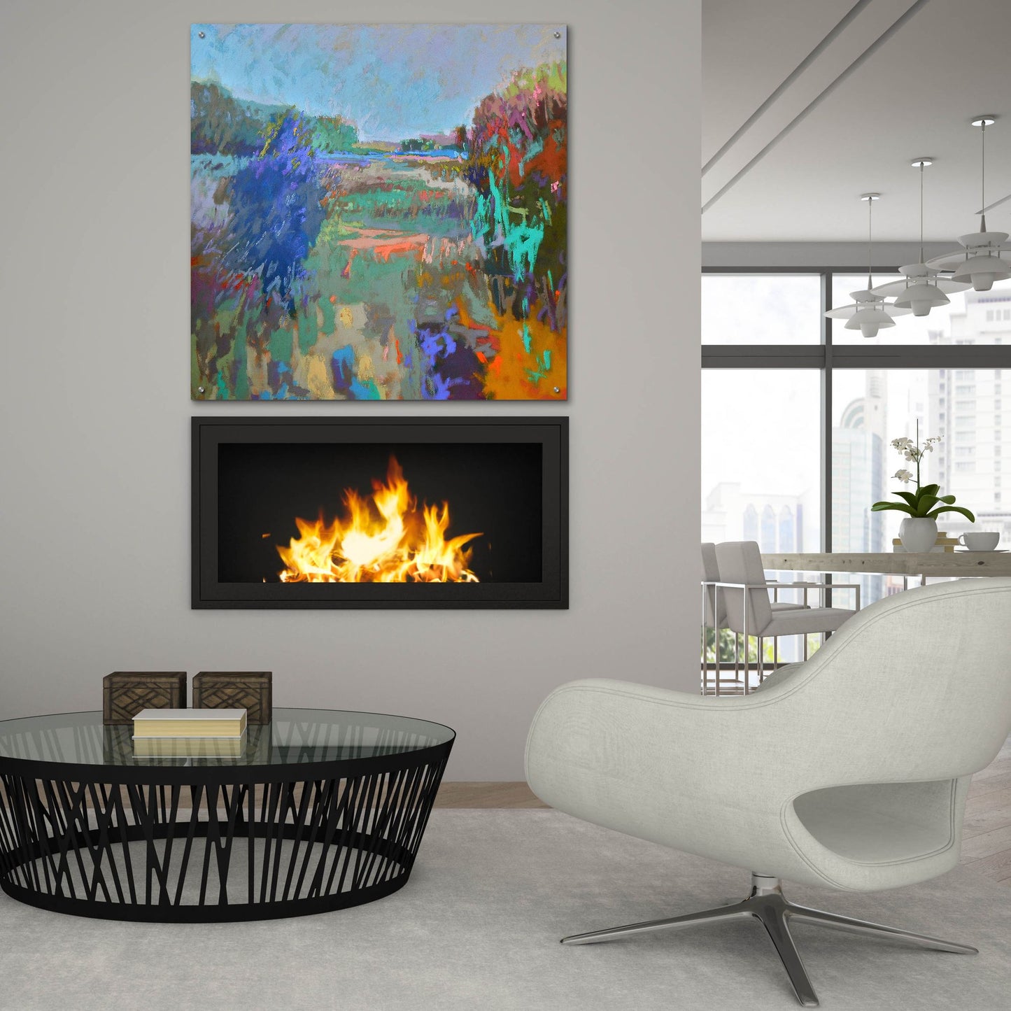 Epic Art ' Color Field 45' by Jane Schmidt, Acrylic Glass Wall Art,36x36