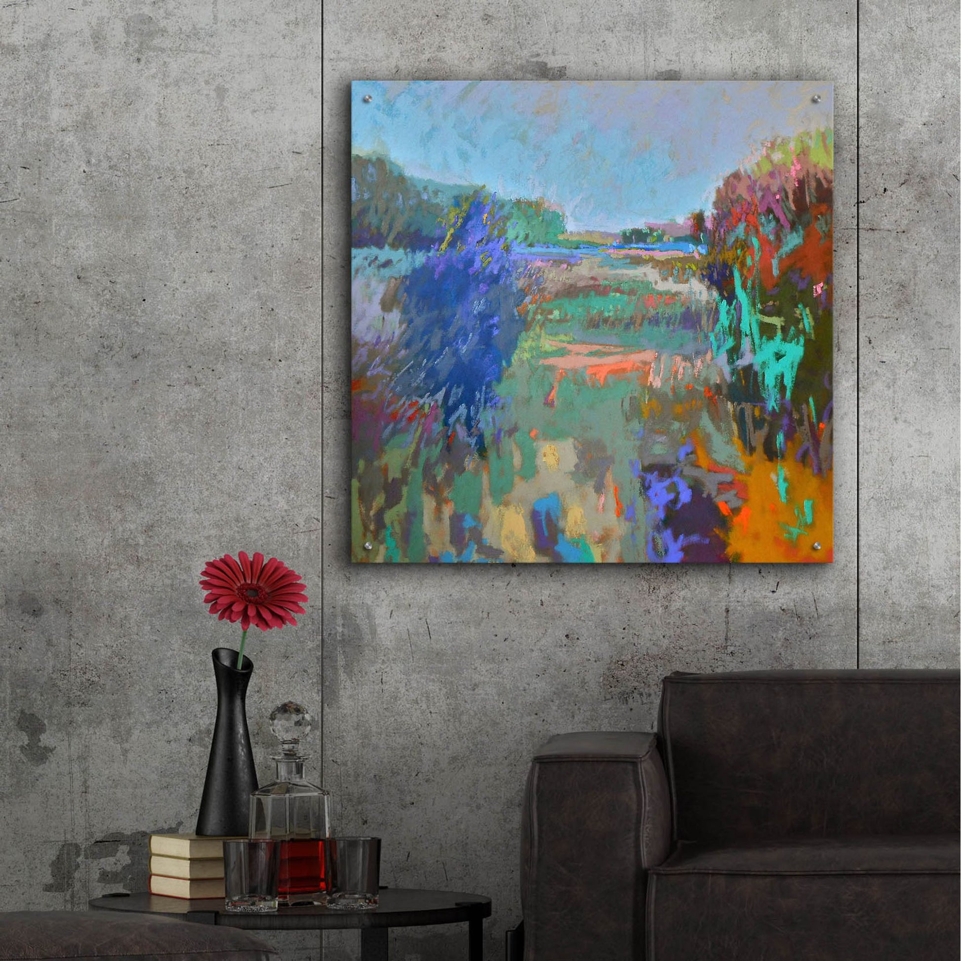 Epic Art ' Color Field 45' by Jane Schmidt, Acrylic Glass Wall Art,36x36