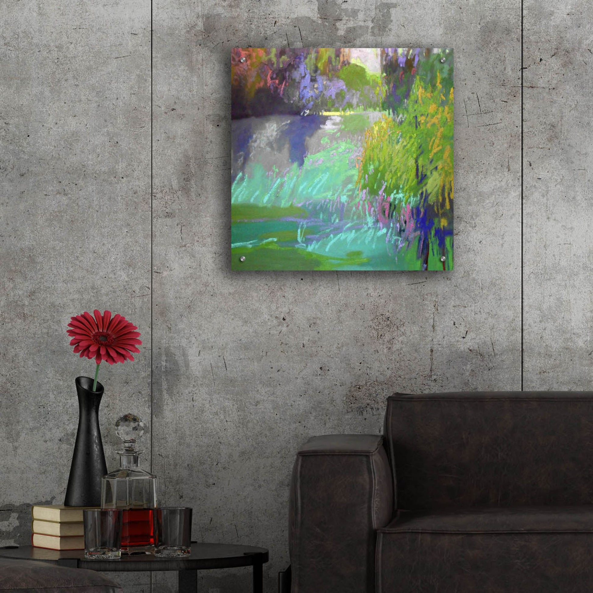 Epic Art ' Flowing Through' by Jane Schmidt, Acrylic Glass Wall Art,24x24