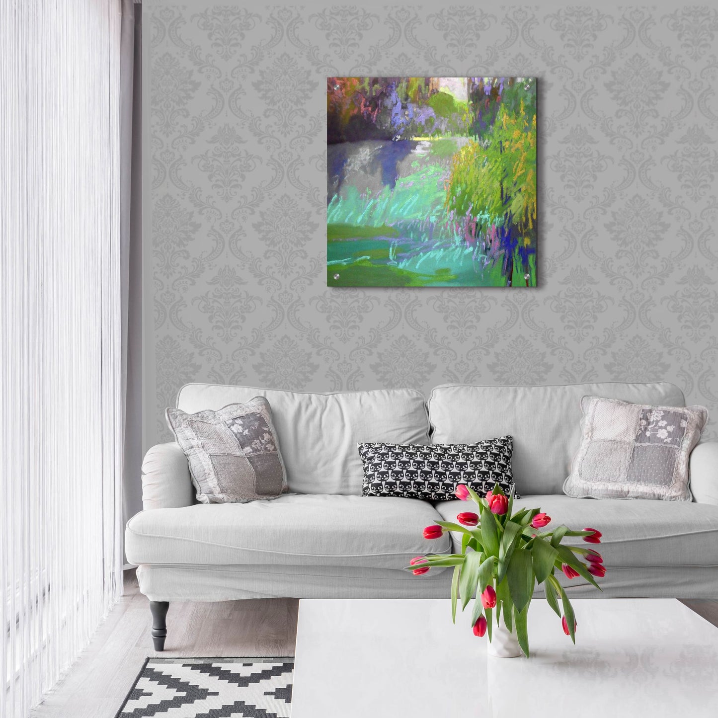 Epic Art ' Flowing Through' by Jane Schmidt, Acrylic Glass Wall Art,24x24