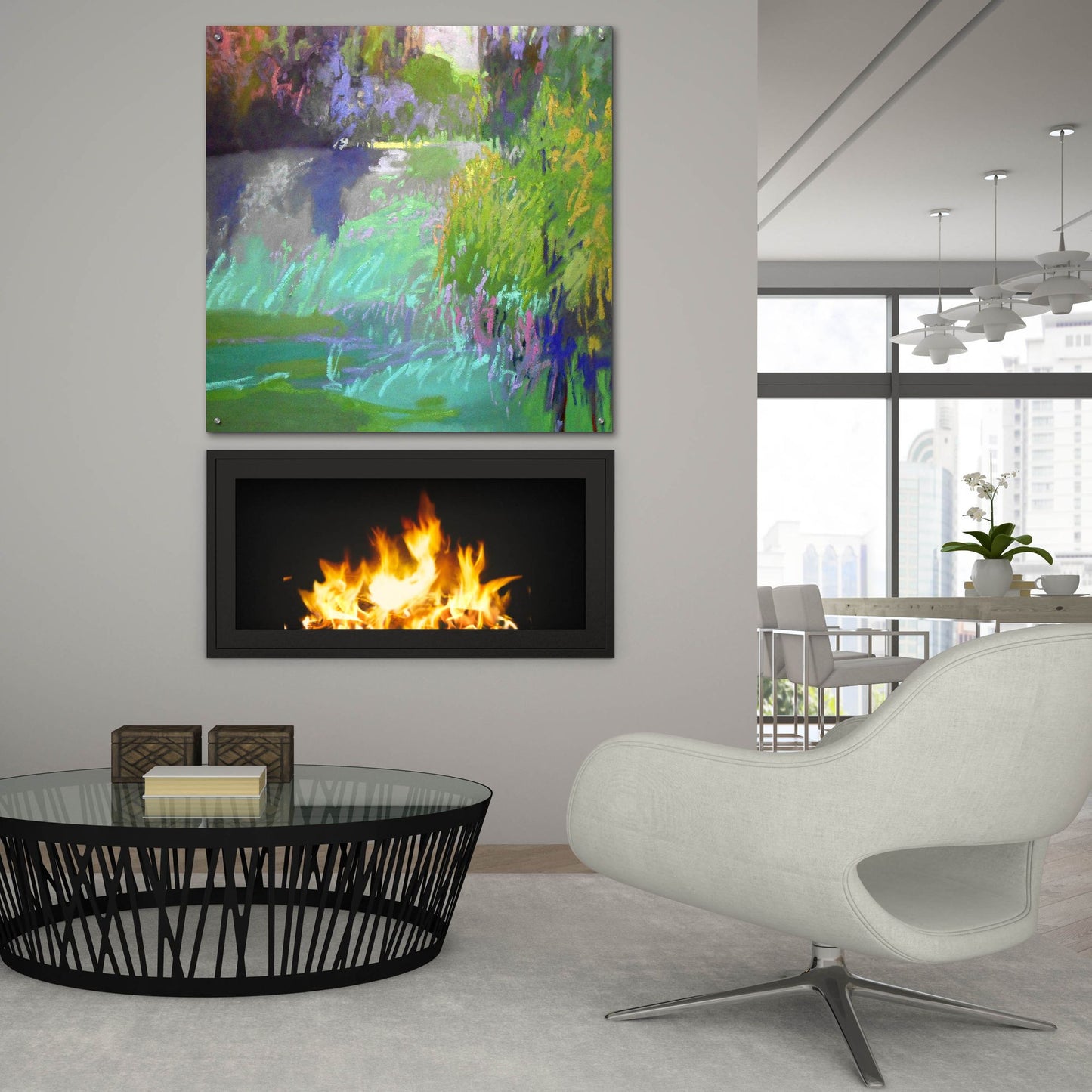 Epic Art ' Flowing Through' by Jane Schmidt, Acrylic Glass Wall Art,36x36