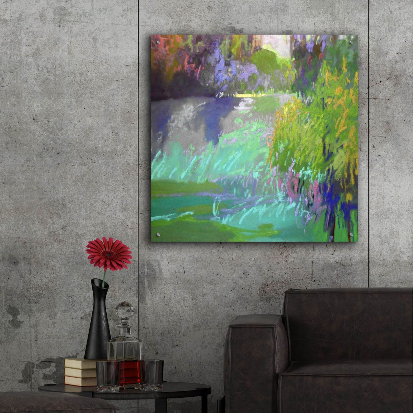 Epic Art ' Flowing Through' by Jane Schmidt, Acrylic Glass Wall Art,36x36