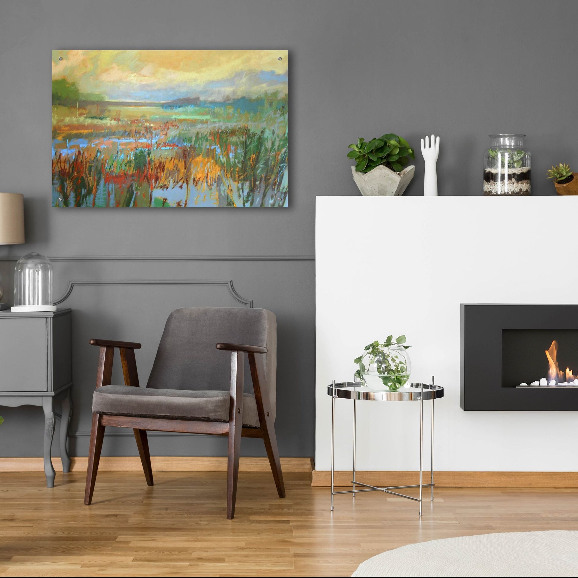 Epic Art ' Marsh in May' by Jane Schmidt, Acrylic Glass Wall Art,36x24