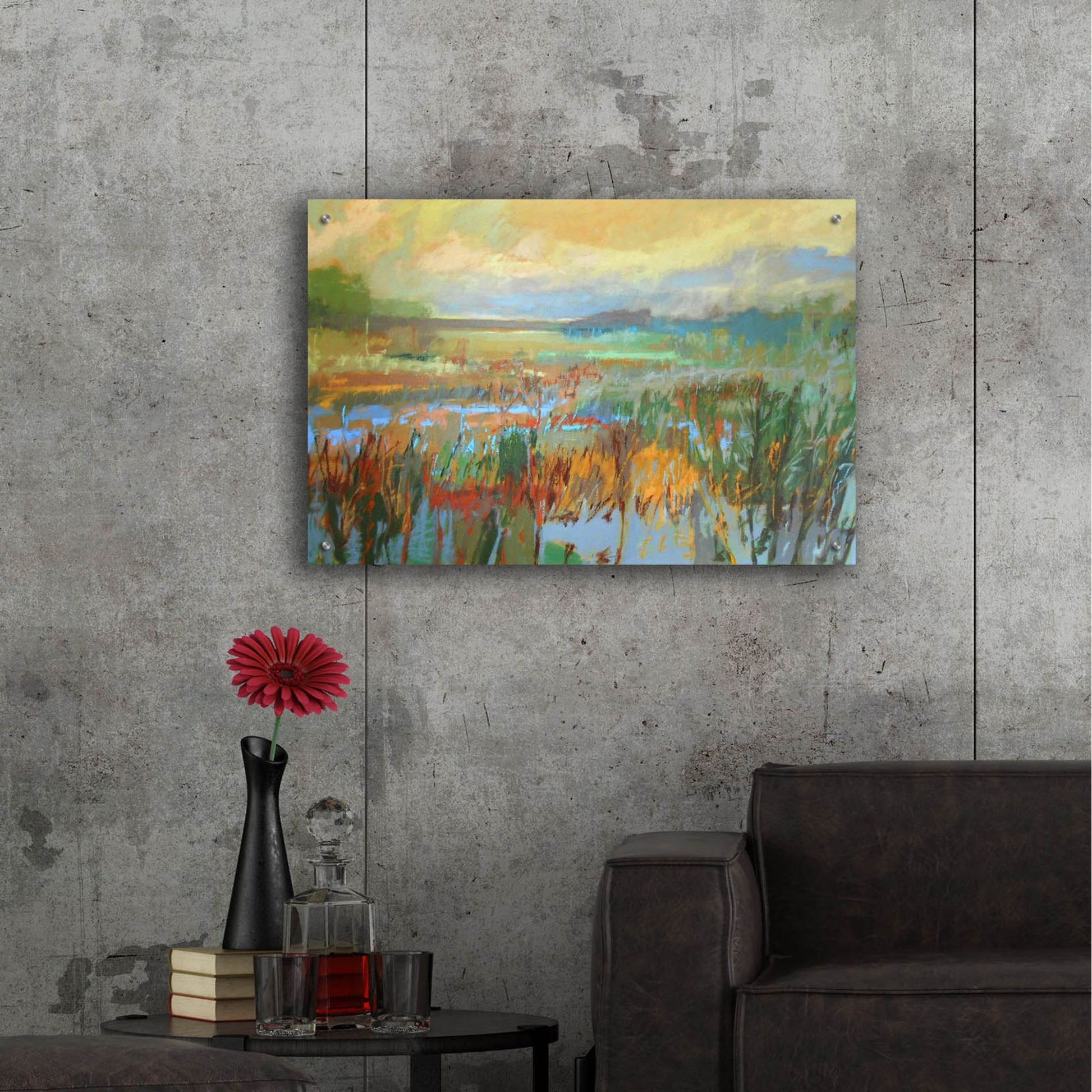 Epic Art ' Marsh in May' by Jane Schmidt, Acrylic Glass Wall Art,36x24