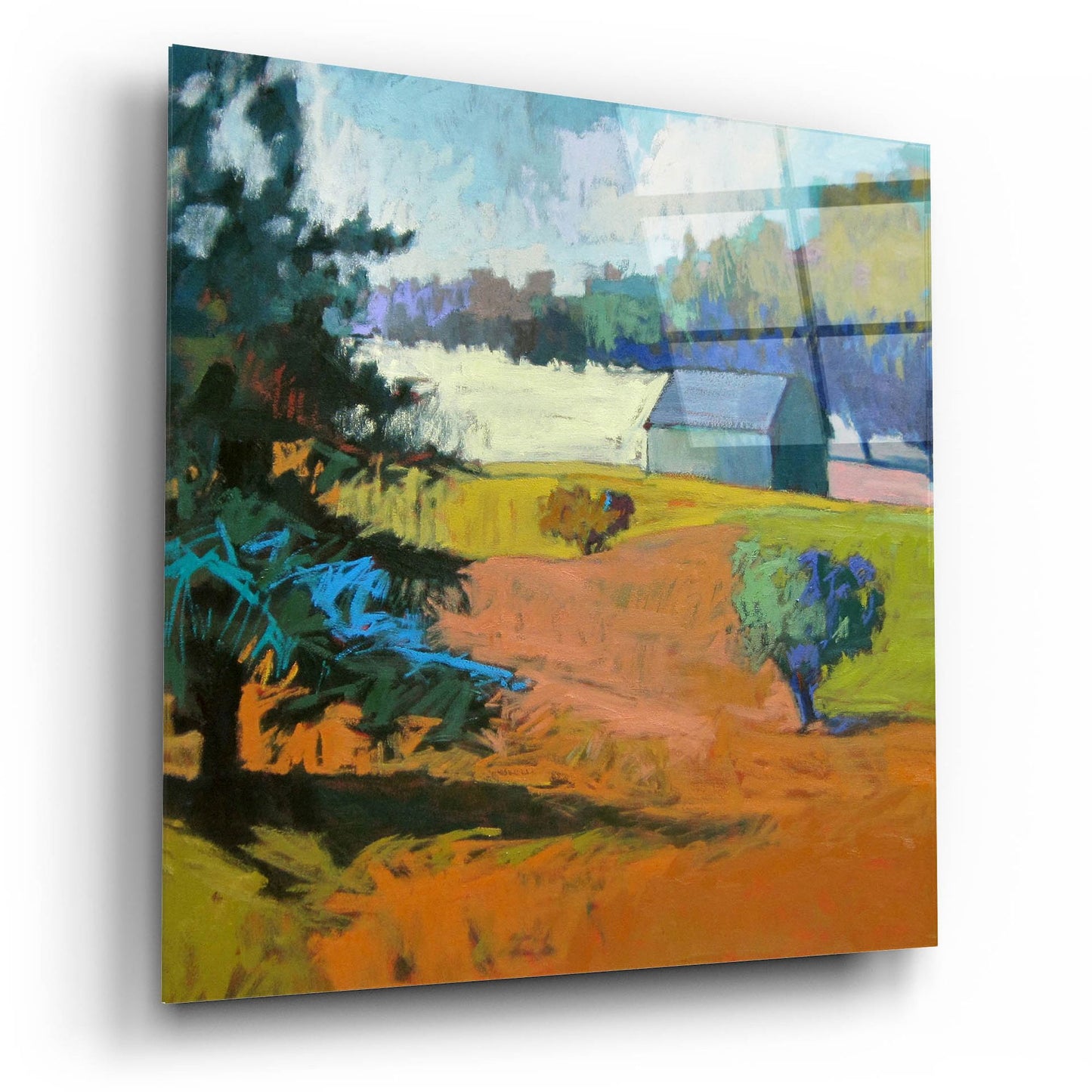 Epic Art ' Paysage Cinq' by Jane Schmidt, Acrylic Glass Wall Art,12x12