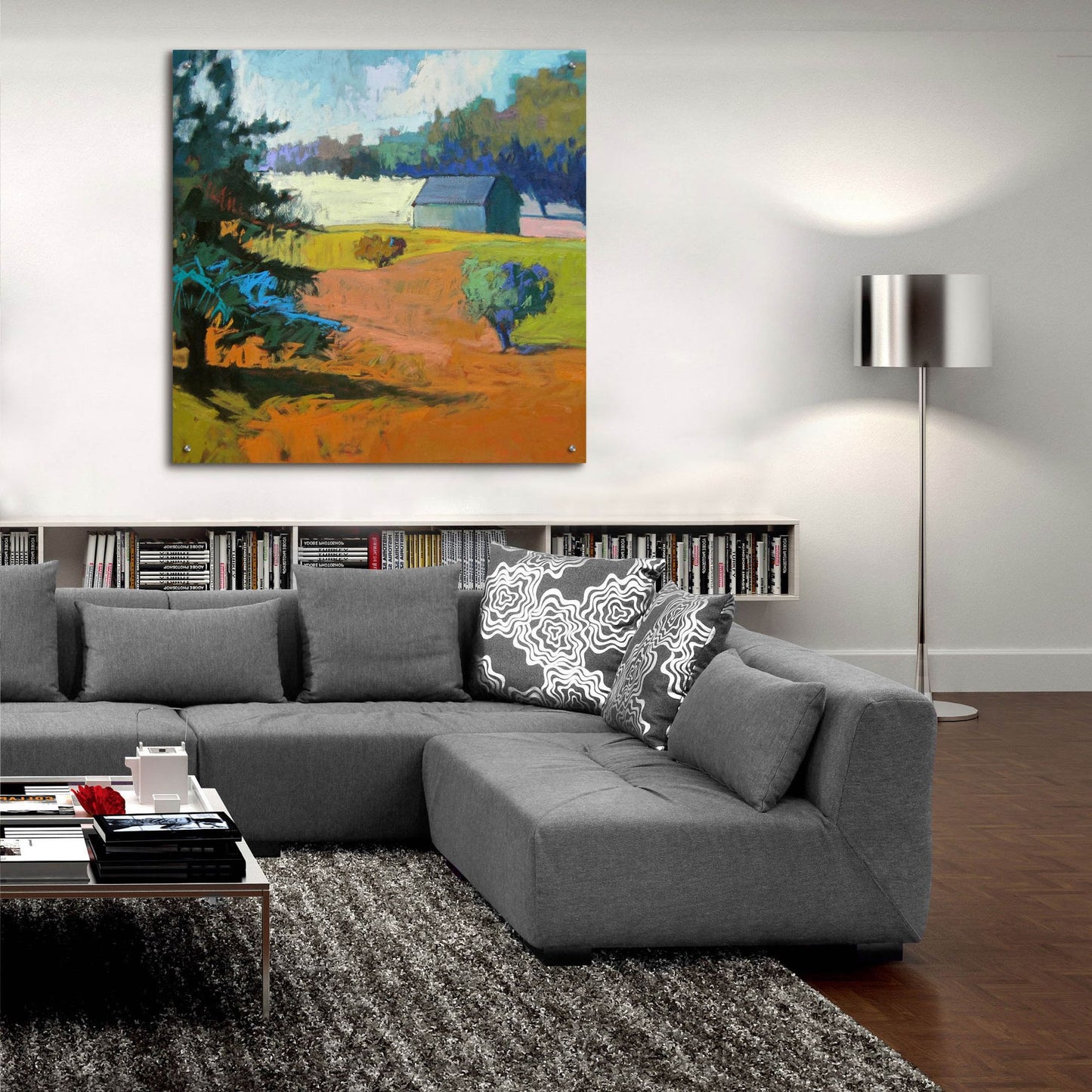 Epic Art ' Paysage Cinq' by Jane Schmidt, Acrylic Glass Wall Art,36x36