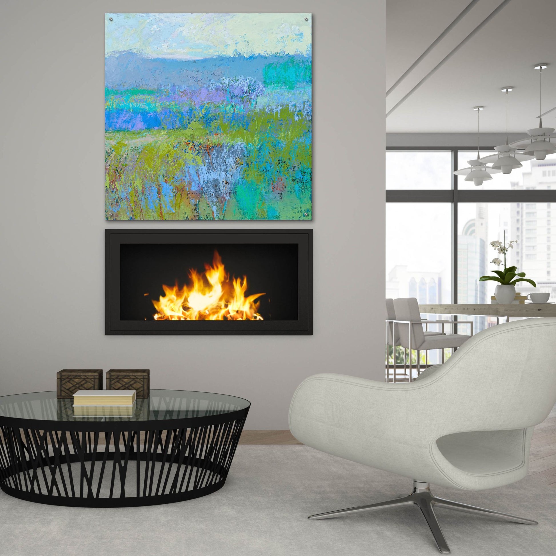 Epic Art ' Color Field 41' by Jane Schmidt, Acrylic Glass Wall Art,36x36