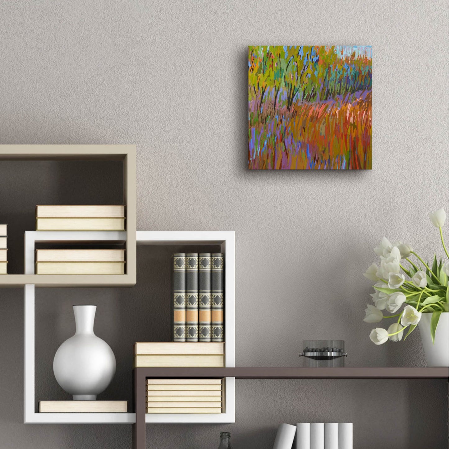 Epic Art ' Pastoral XVII' by Jane Schmidt, Acrylic Glass Wall Art,12x12