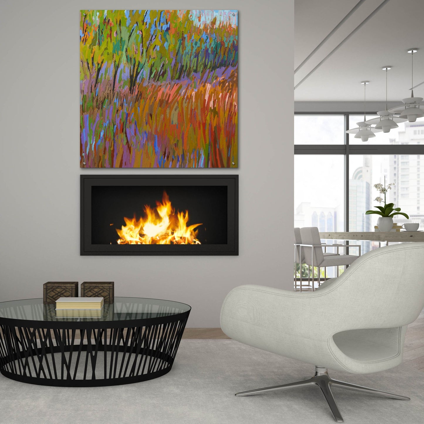 Epic Art ' Pastoral XVII' by Jane Schmidt, Acrylic Glass Wall Art,36x36