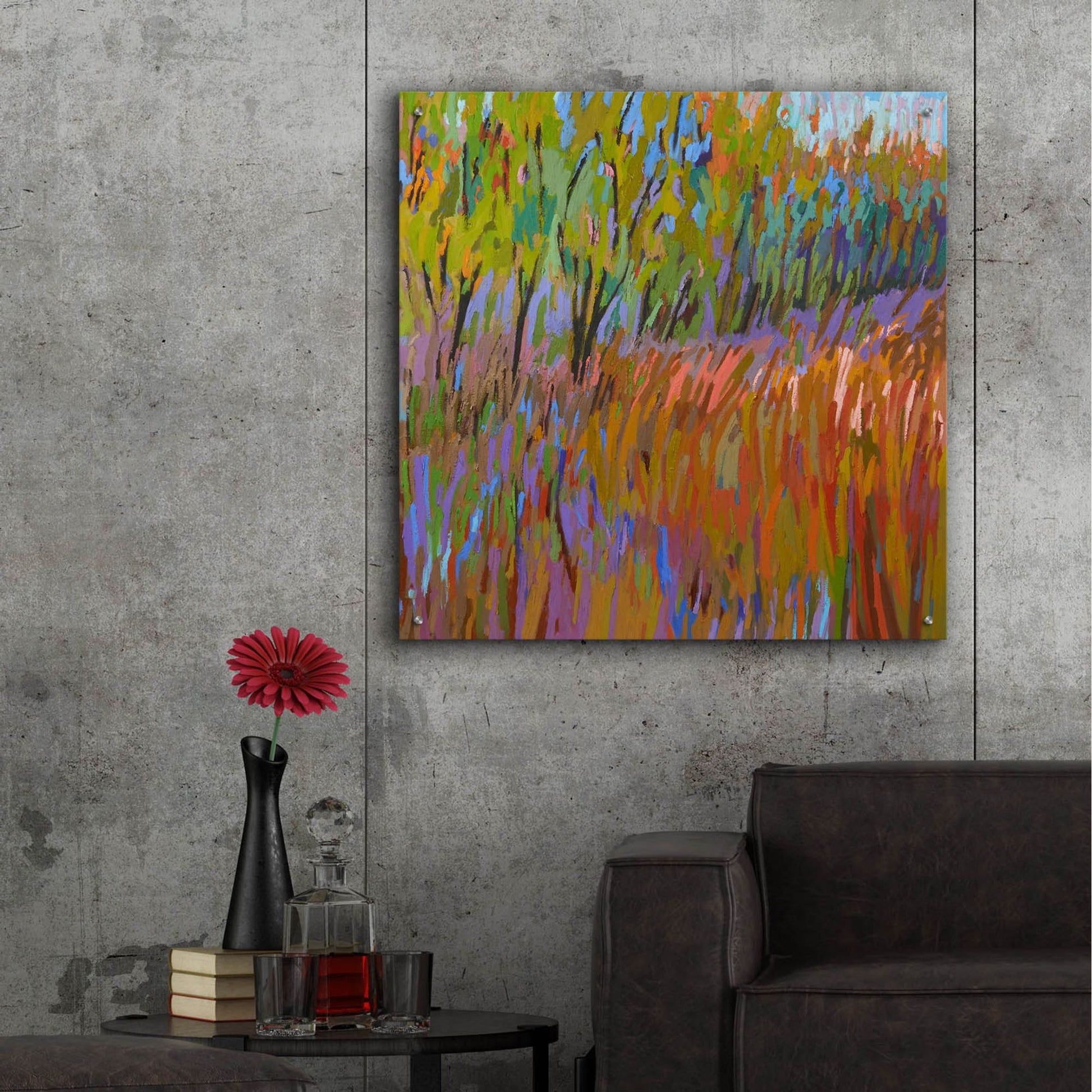 Epic Art ' Pastoral XVII' by Jane Schmidt, Acrylic Glass Wall Art,36x36