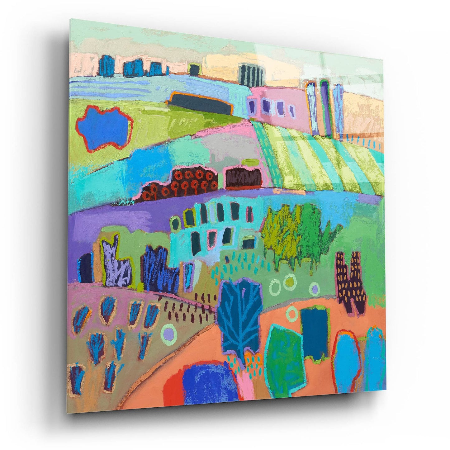 Epic Art ' If Happy Was a Landscape' by Jane Schmidt, Acrylic Glass Wall Art,12x12