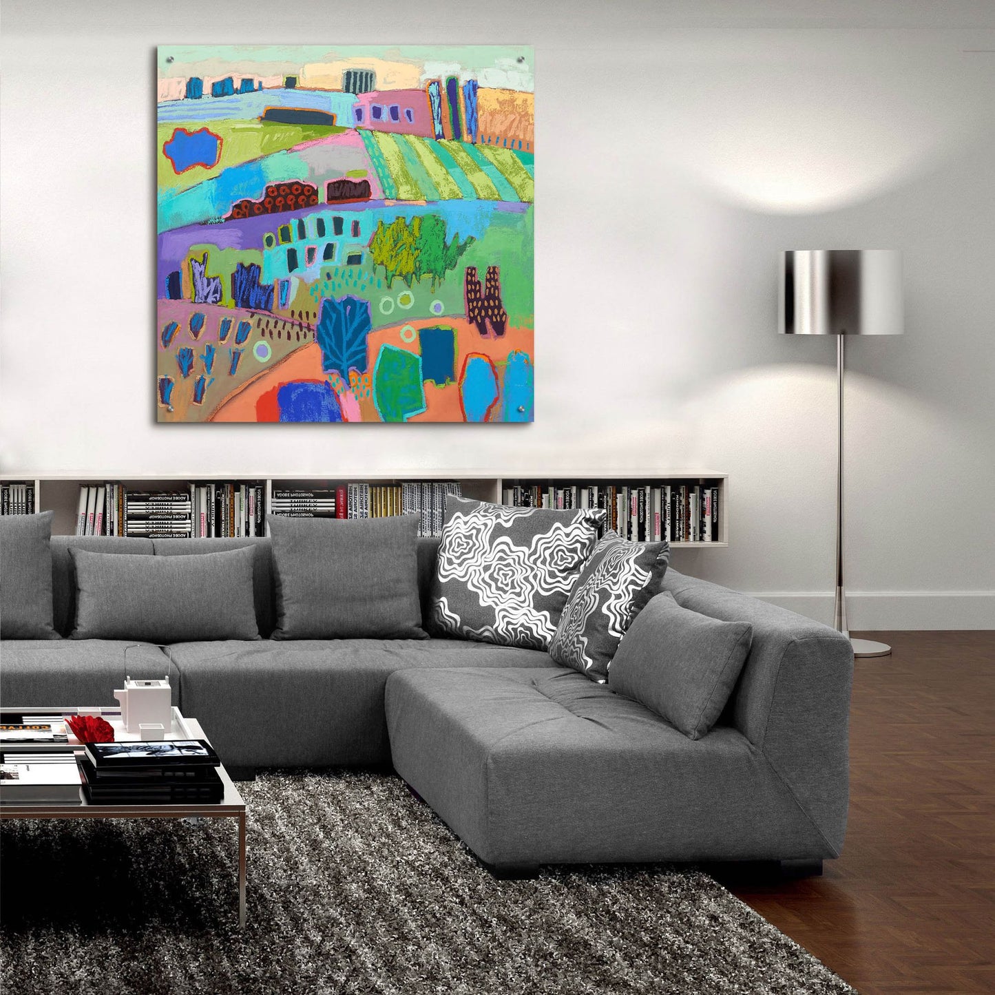 Epic Art ' If Happy Was a Landscape' by Jane Schmidt, Acrylic Glass Wall Art,36x36