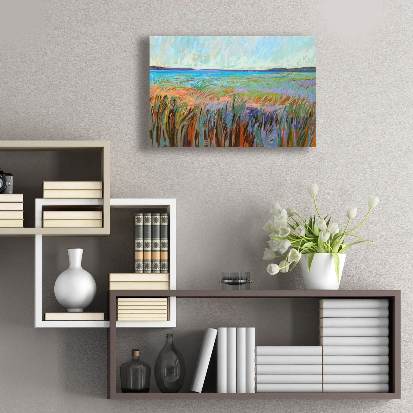 Epic Art ' Summer's Coast' by Jane Schmidt, Acrylic Glass Wall Art,24x16