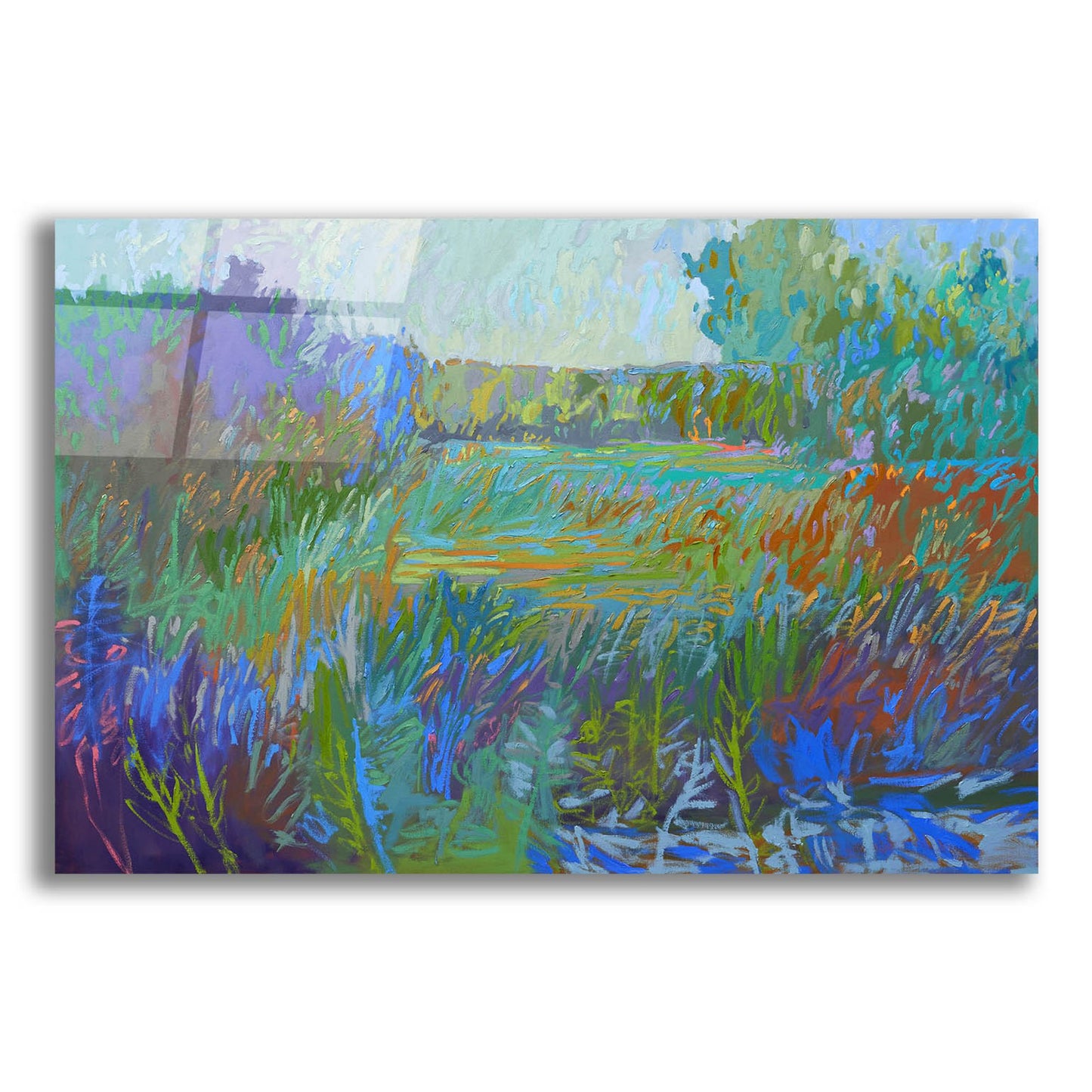 Epic Art ' Color Field 67' by Jane Schmidt, Acrylic Glass Wall Art,24x16