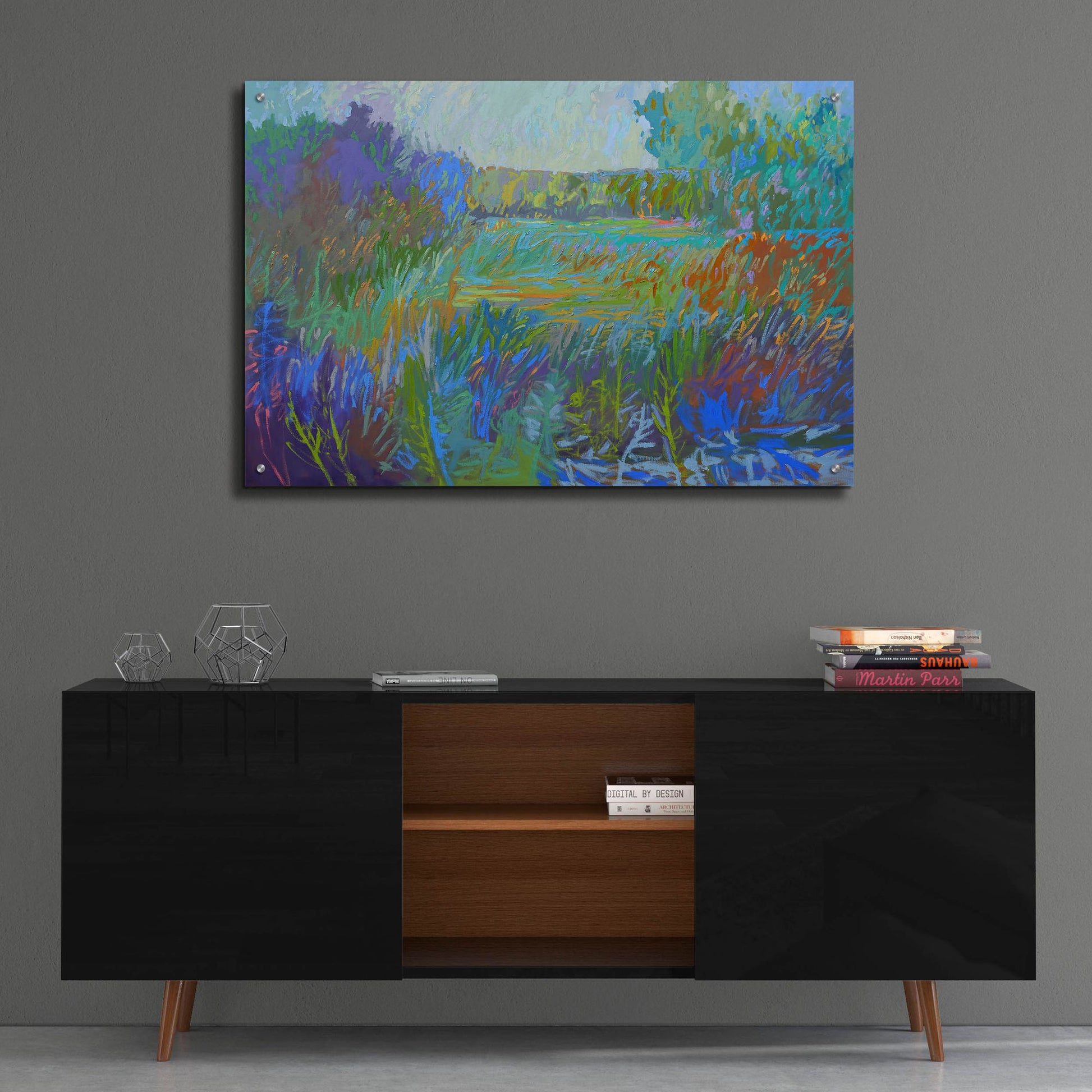 Epic Art ' Color Field 67' by Jane Schmidt, Acrylic Glass Wall Art,36x24