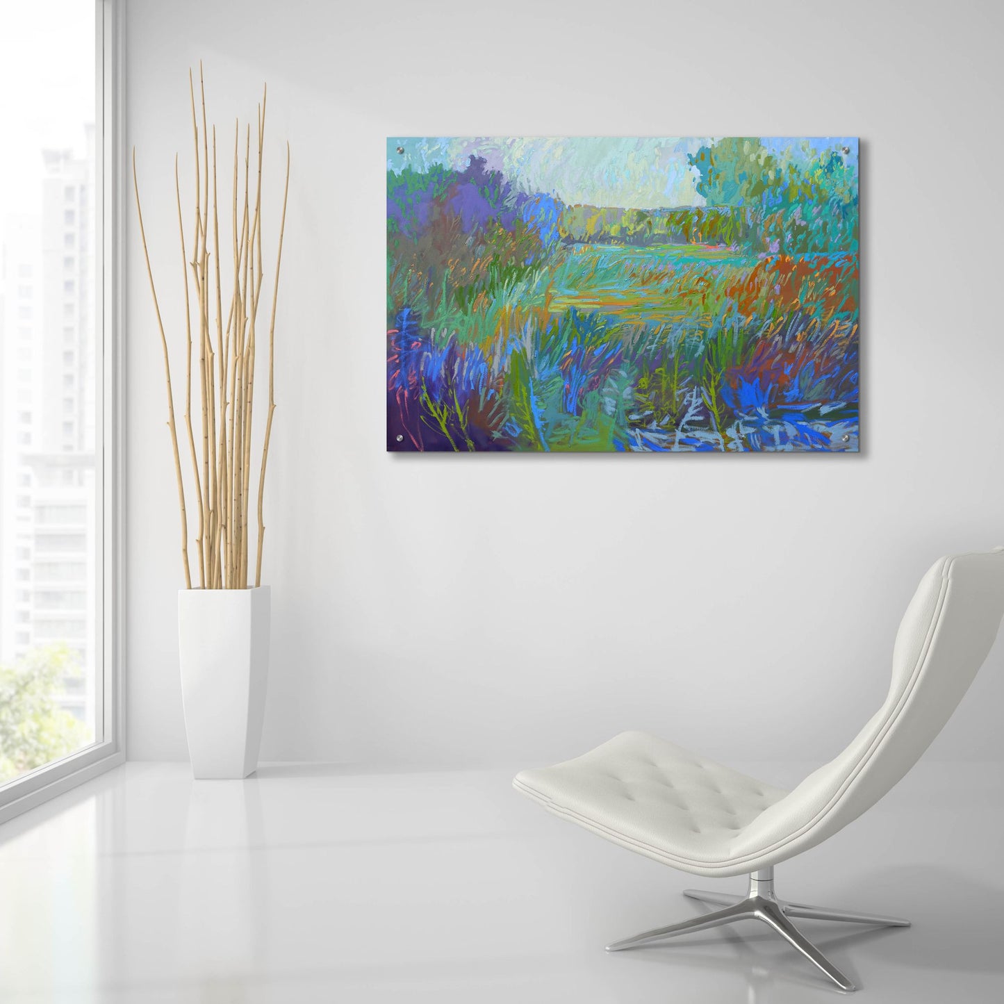 Epic Art ' Color Field 67' by Jane Schmidt, Acrylic Glass Wall Art,36x24