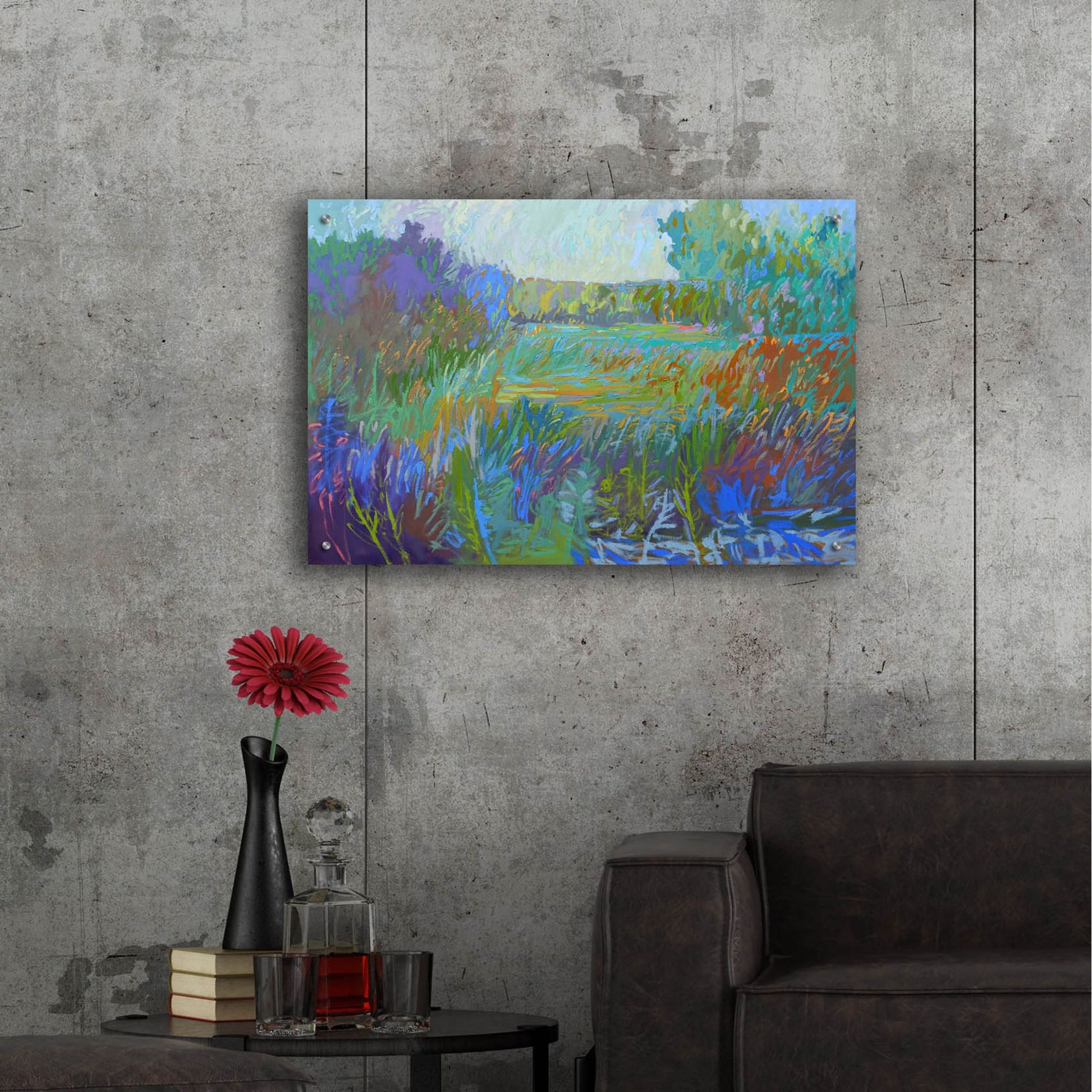 Epic Art ' Color Field 67' by Jane Schmidt, Acrylic Glass Wall Art,36x24