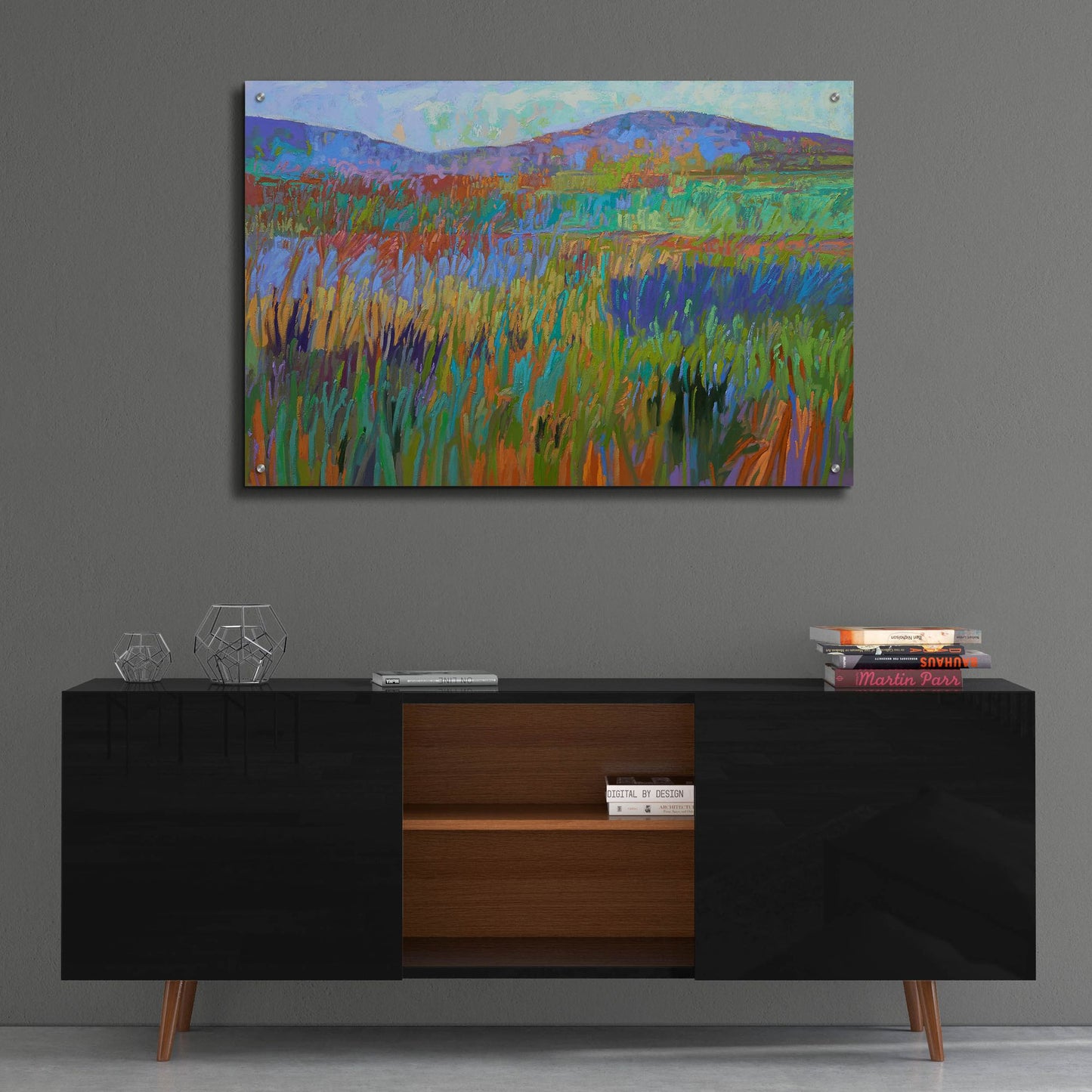 Epic Art ' Color Field 68' by Jane Schmidt, Acrylic Glass Wall Art,36x24