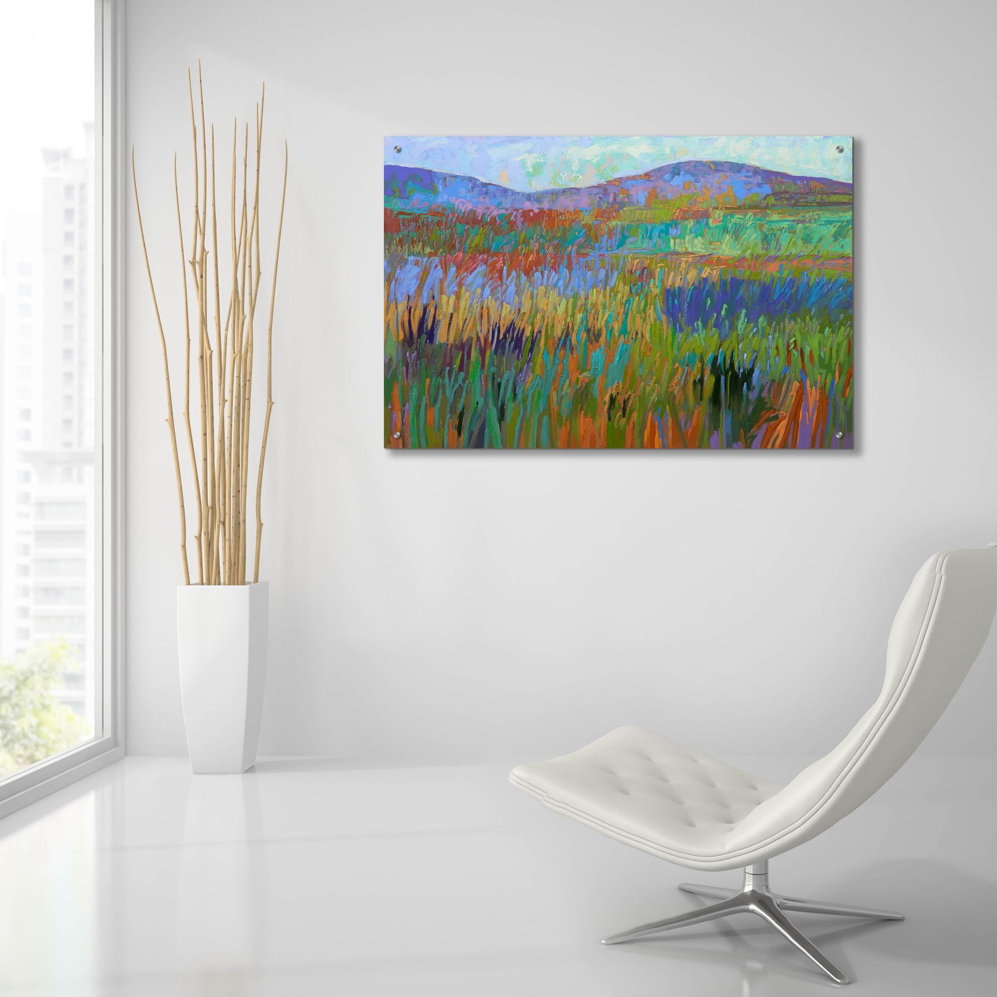 Epic Art ' Color Field 68' by Jane Schmidt, Acrylic Glass Wall Art,36x24