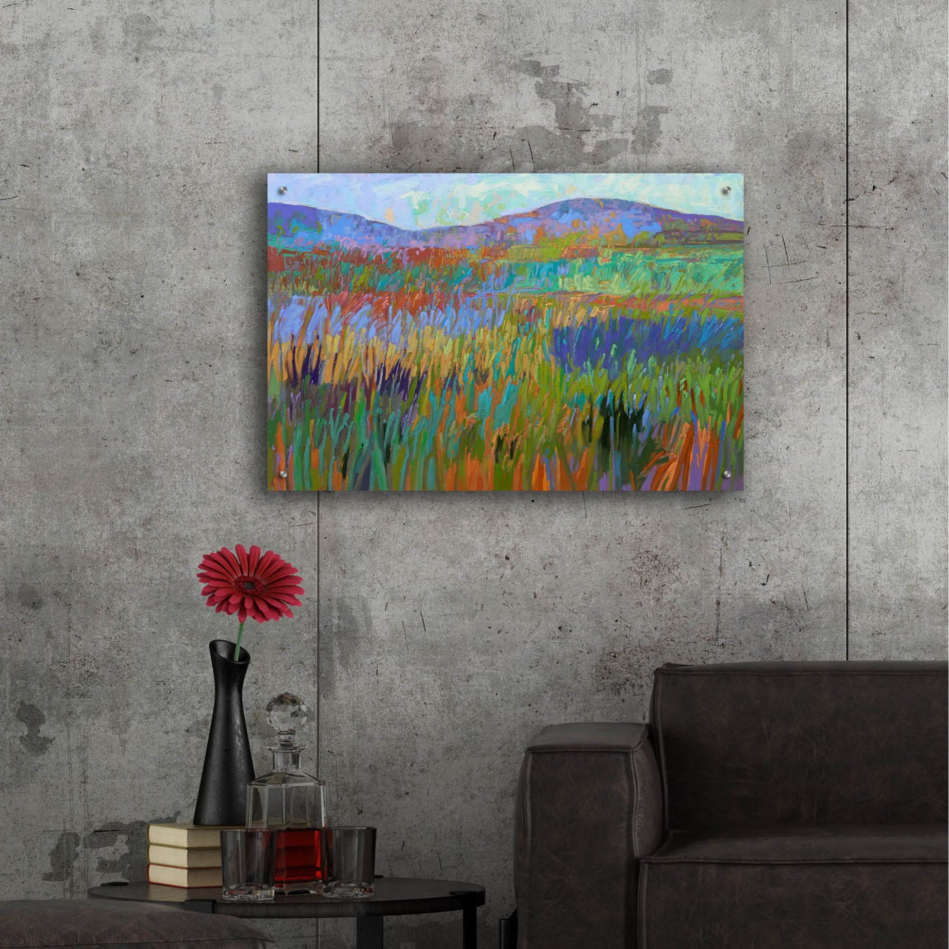 Epic Art ' Color Field 68' by Jane Schmidt, Acrylic Glass Wall Art,36x24