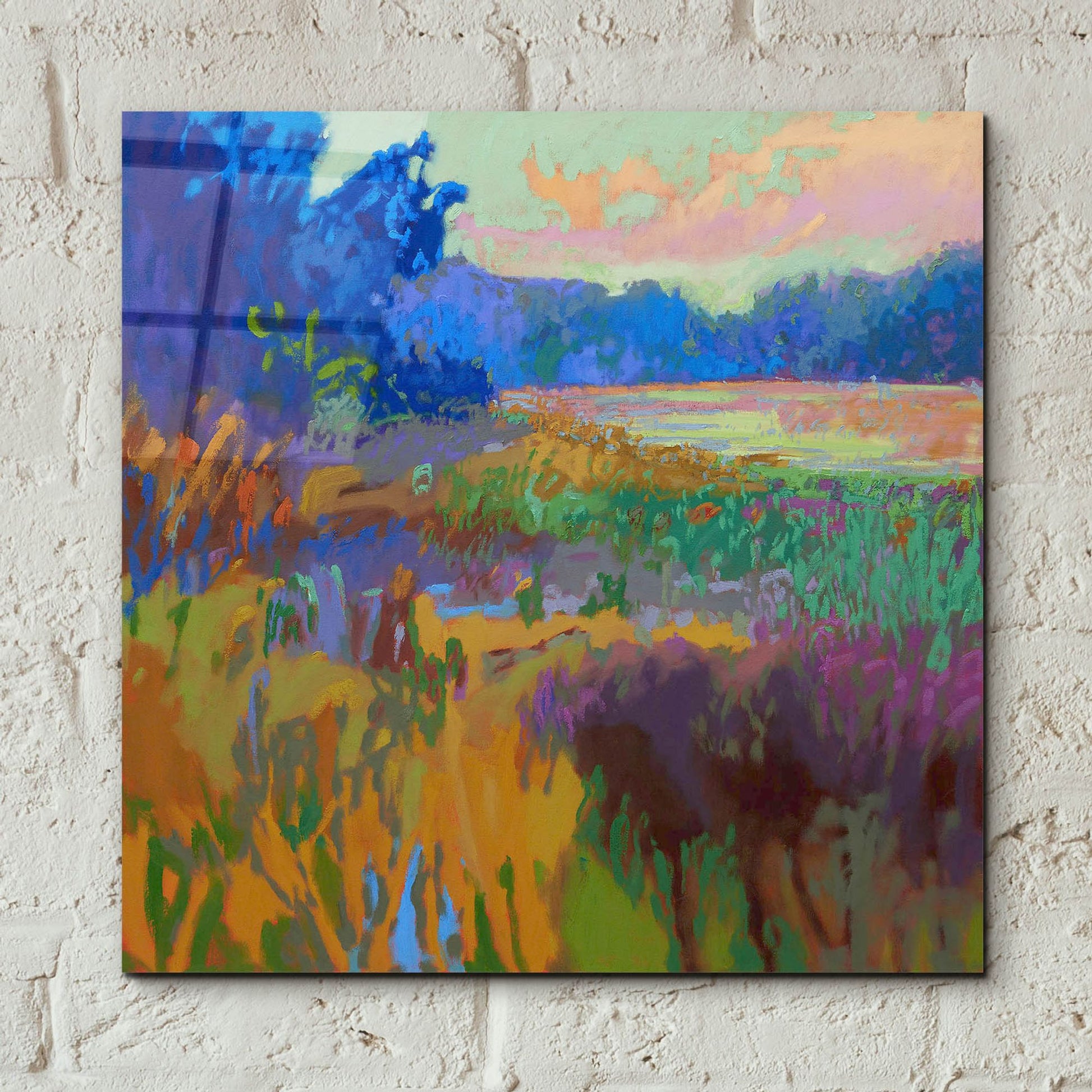 Epic Art ' Pastoral XV' by Jane Schmidt, Acrylic Glass Wall Art,12x12