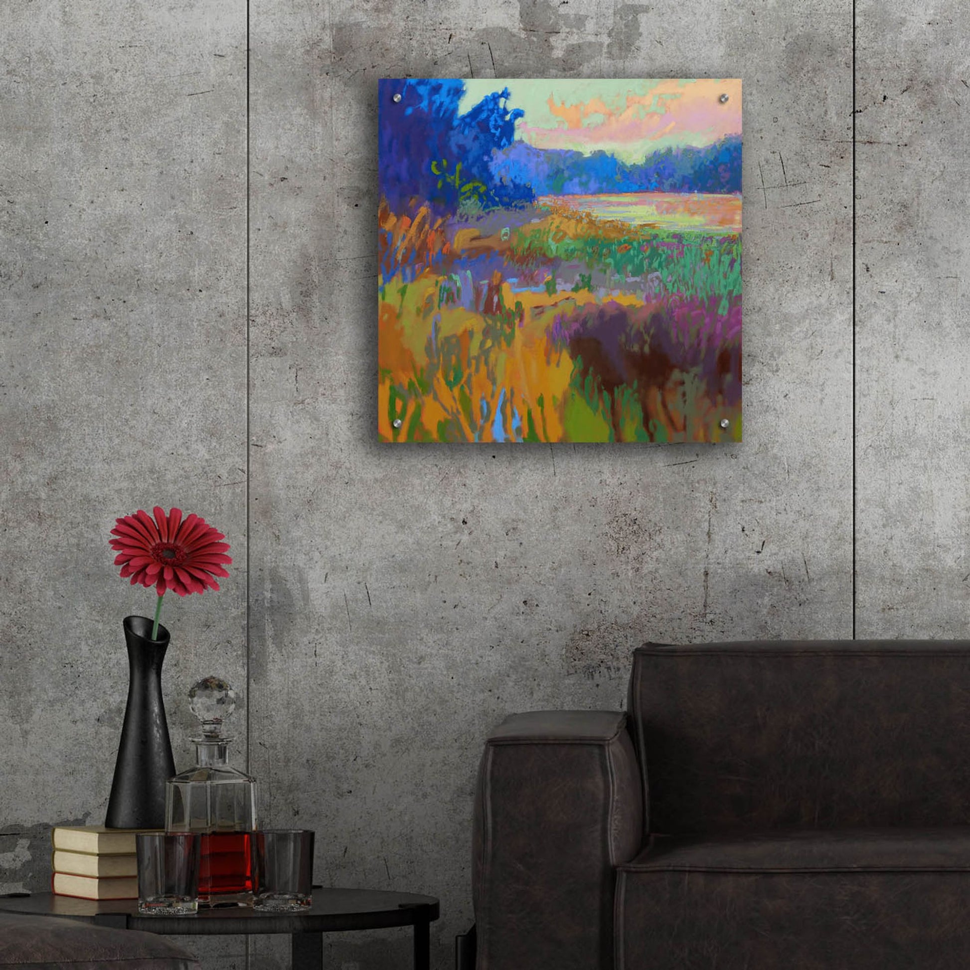 Epic Art ' Pastoral XV' by Jane Schmidt, Acrylic Glass Wall Art,24x24