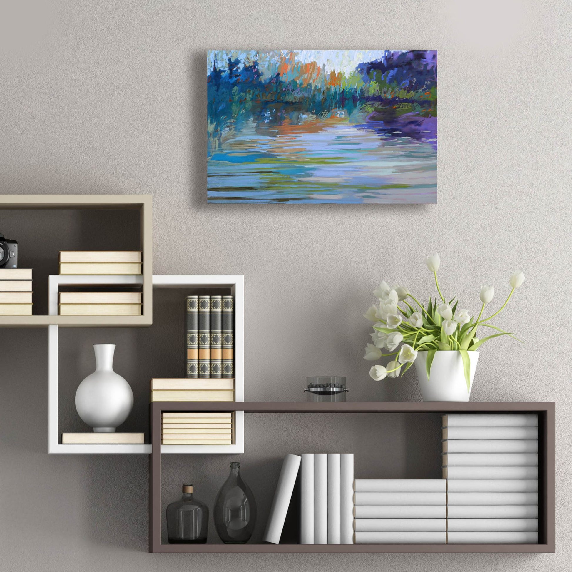 Epic Art ' Waterways VI' by Jane Schmidt, Acrylic Glass Wall Art,24x16