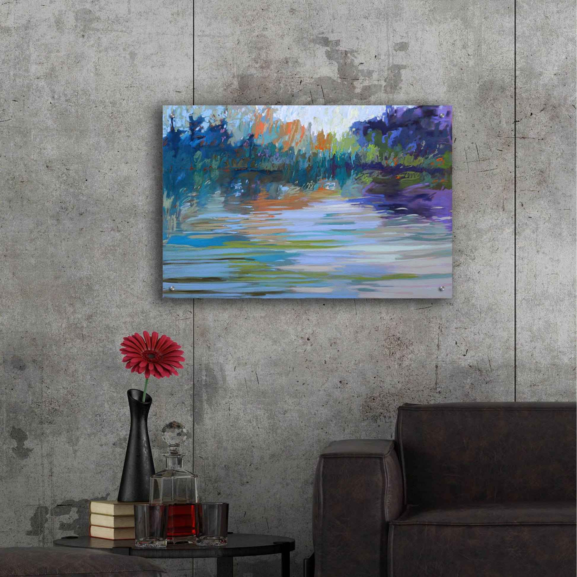 Epic Art ' Waterways VI' by Jane Schmidt, Acrylic Glass Wall Art,36x24