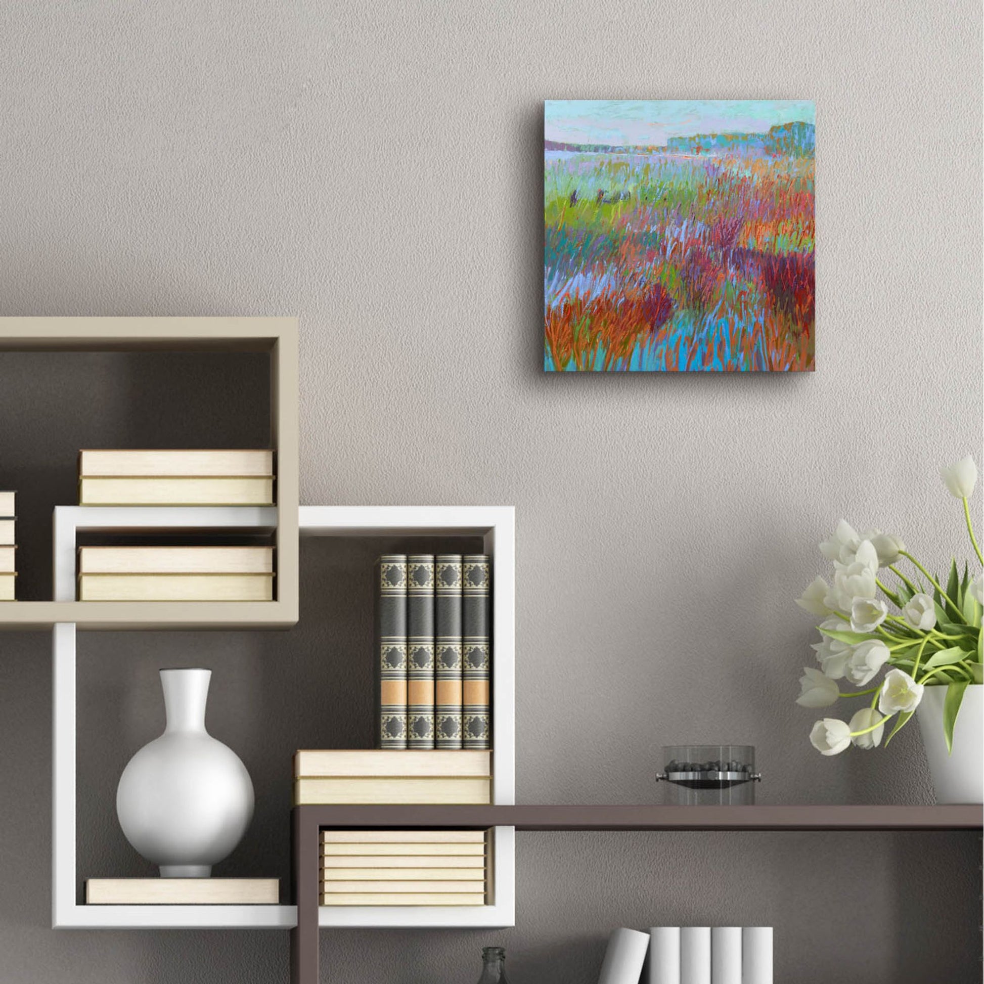 Epic Art ' Color Field 71' by Jane Schmidt, Acrylic Glass Wall Art,12x12