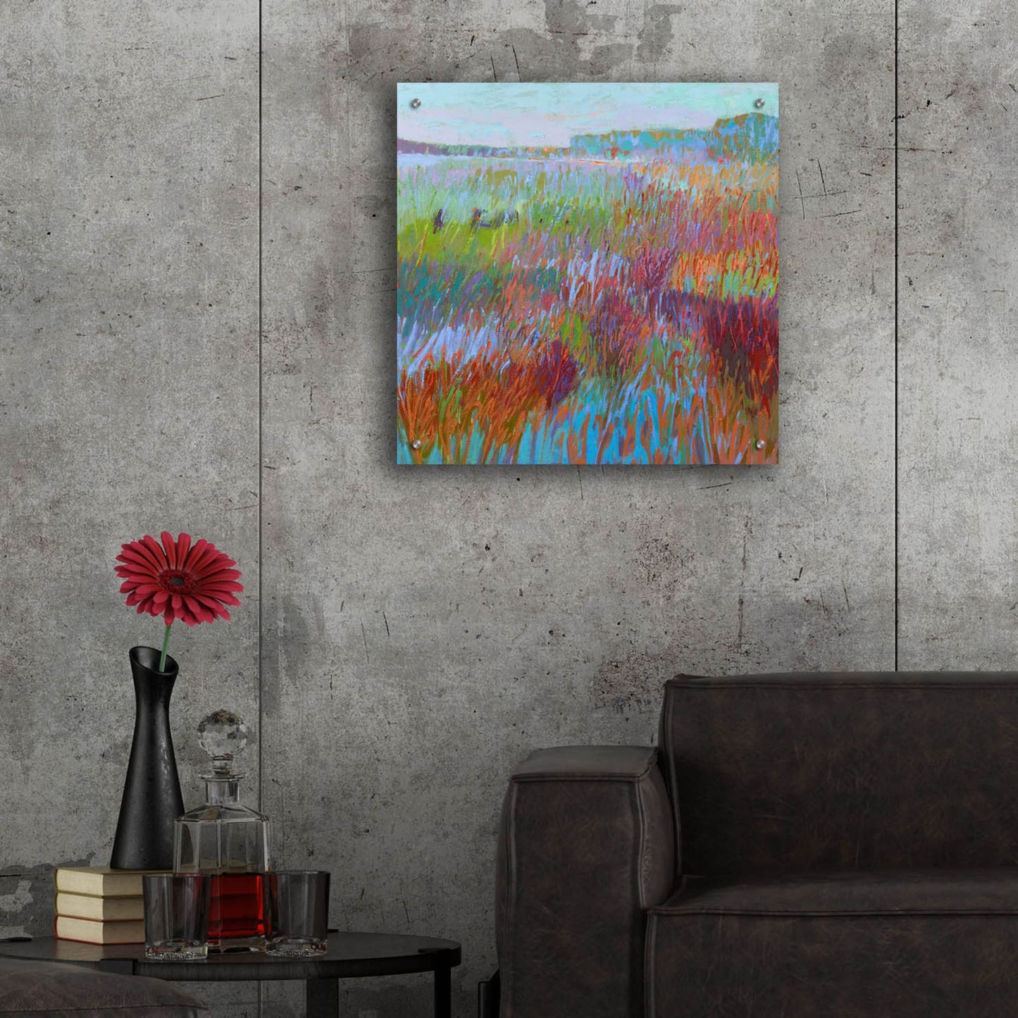 Epic Art ' Color Field 71' by Jane Schmidt, Acrylic Glass Wall Art,24x24