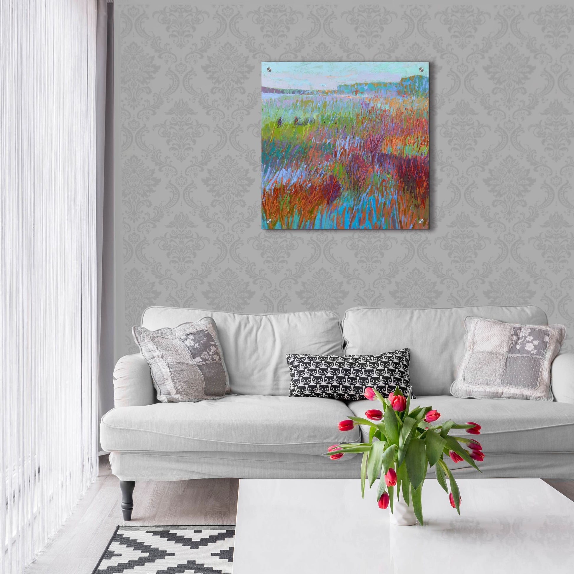 Epic Art ' Color Field 71' by Jane Schmidt, Acrylic Glass Wall Art,24x24