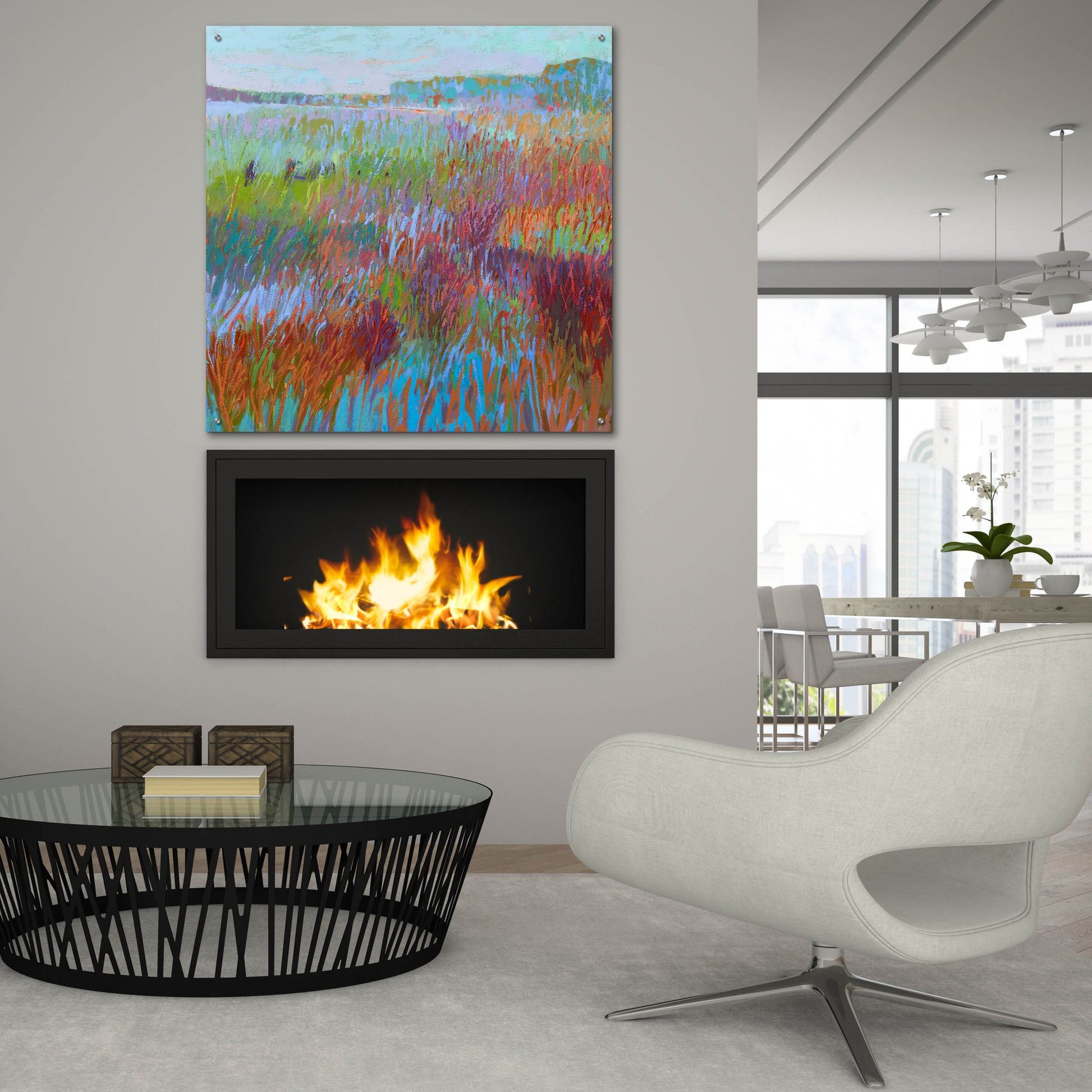 Epic Art ' Color Field 71' by Jane Schmidt, Acrylic Glass Wall Art,36x36