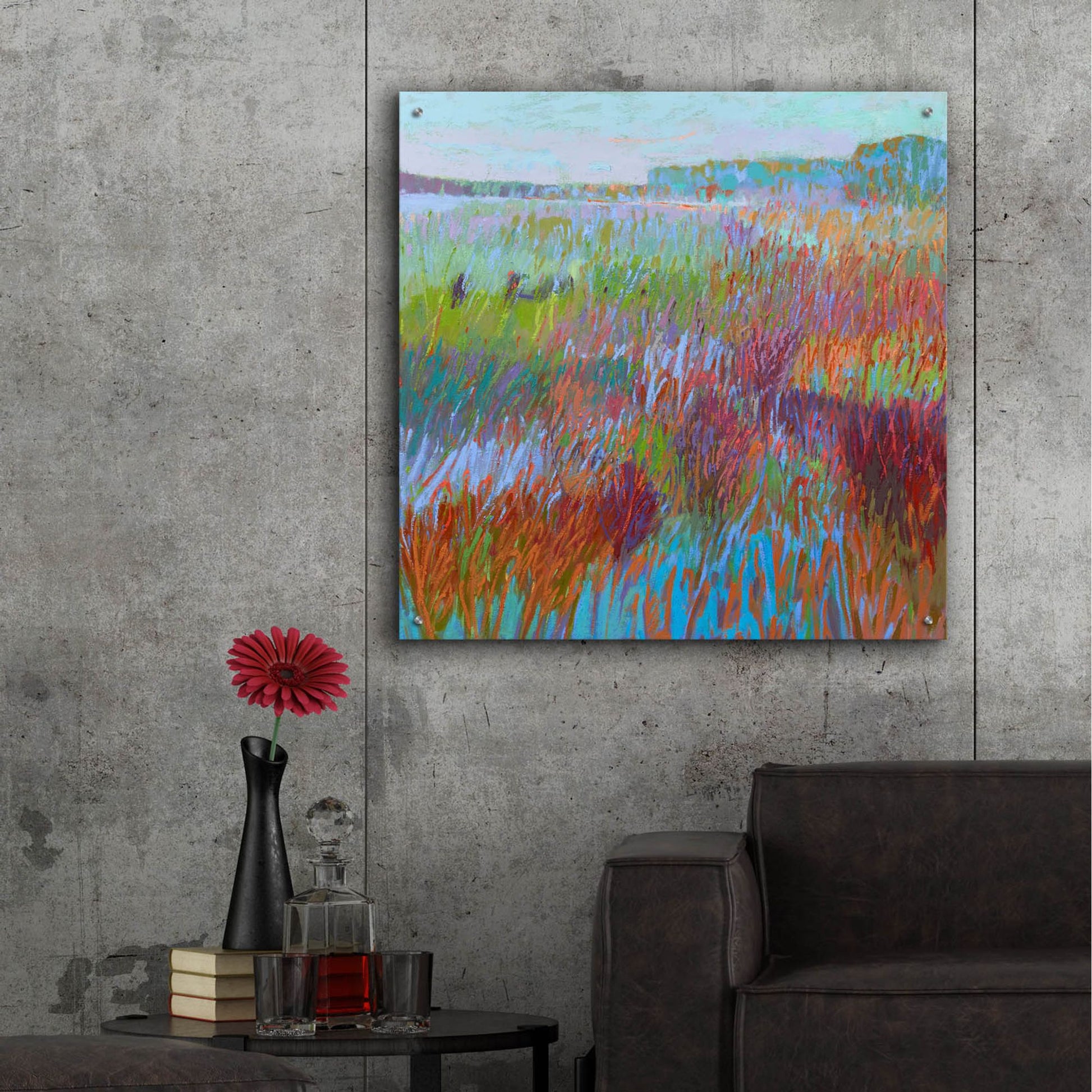 Epic Art ' Color Field 71' by Jane Schmidt, Acrylic Glass Wall Art,36x36