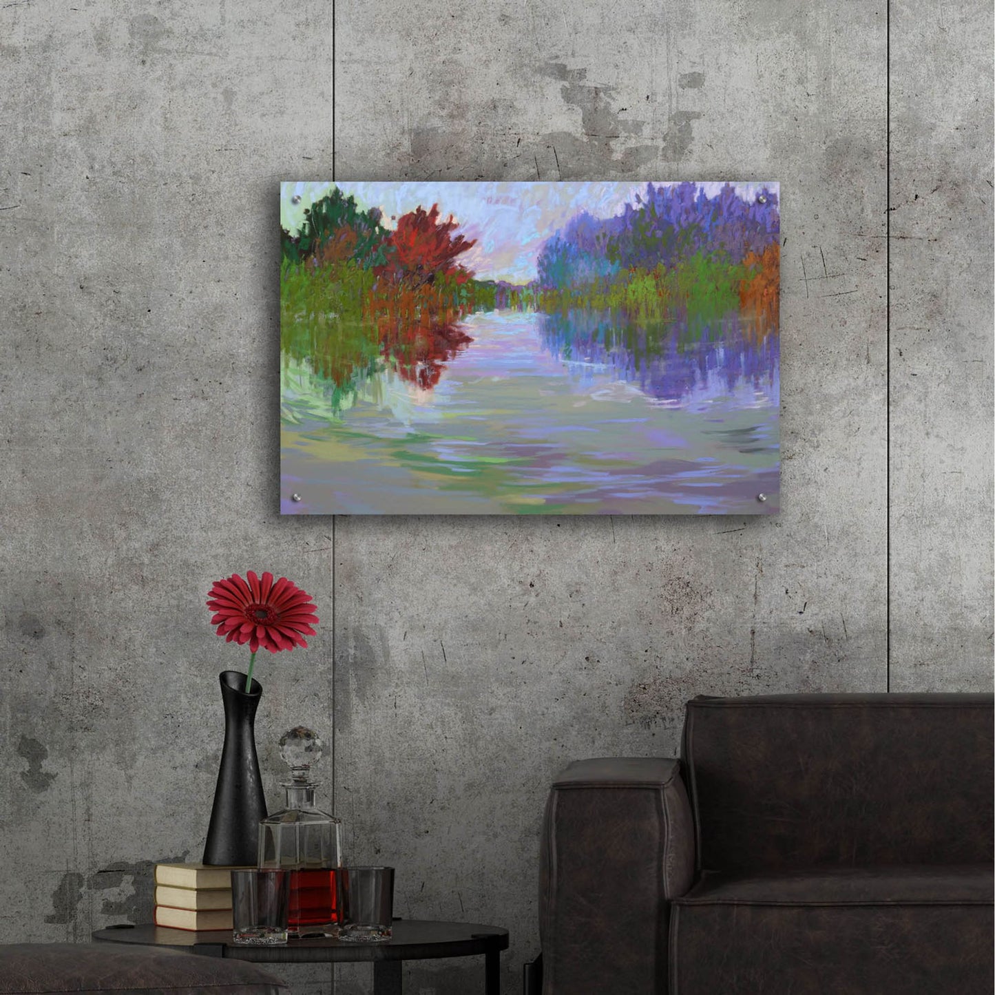 Epic Art ' Waterways VII' by Jane Schmidt, Acrylic Glass Wall Art,36x24