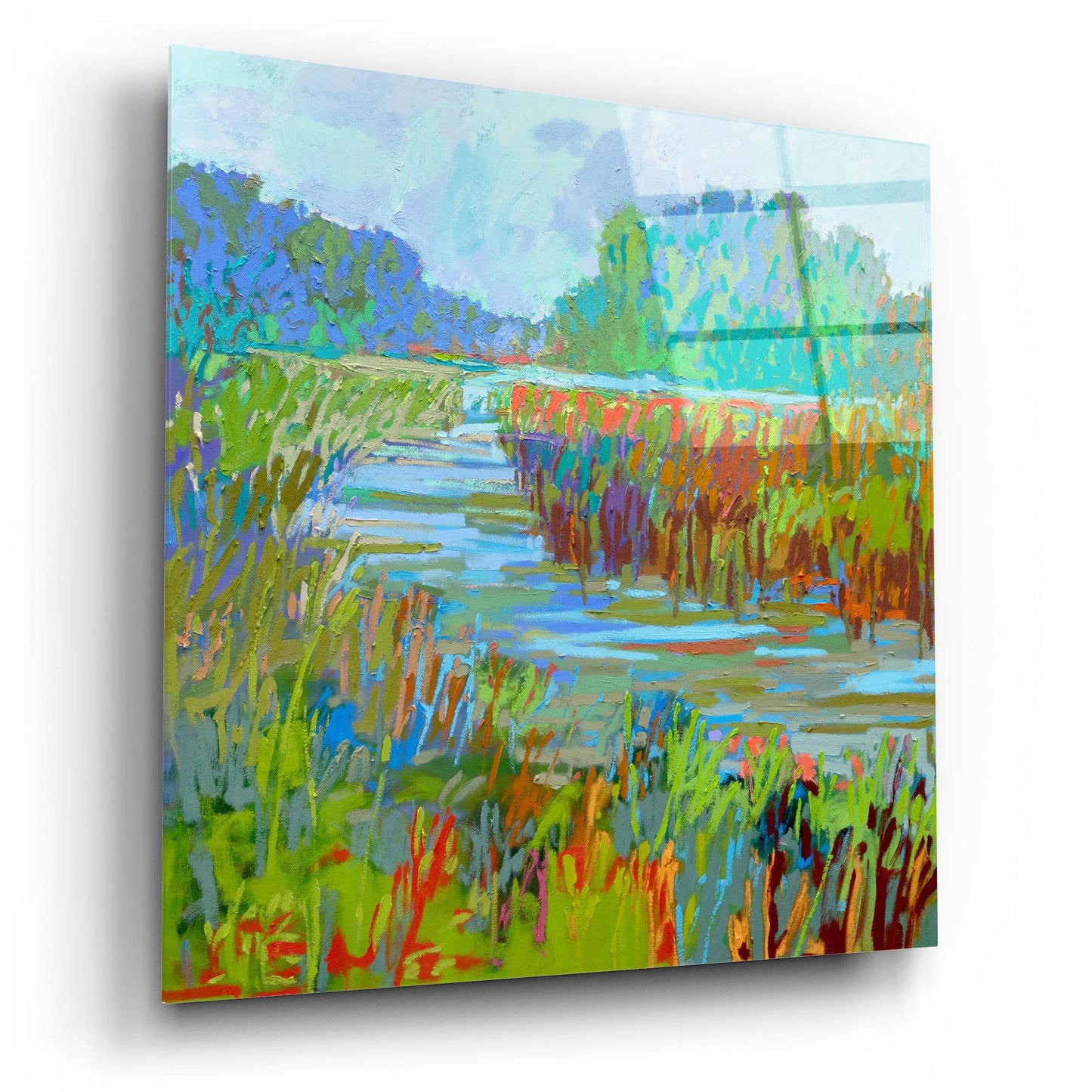 Epic Art ' A Bend in the River' by Jane Schmidt, Acrylic Glass Wall Art,12x12