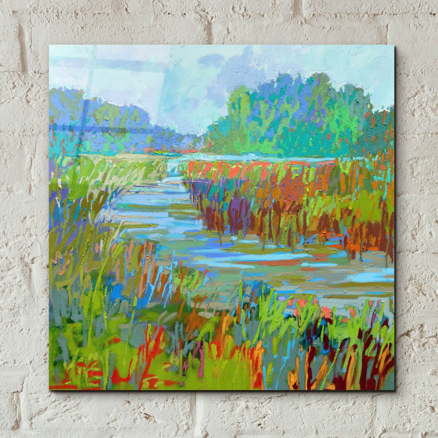 Epic Art ' A Bend in the River' by Jane Schmidt, Acrylic Glass Wall Art,12x12