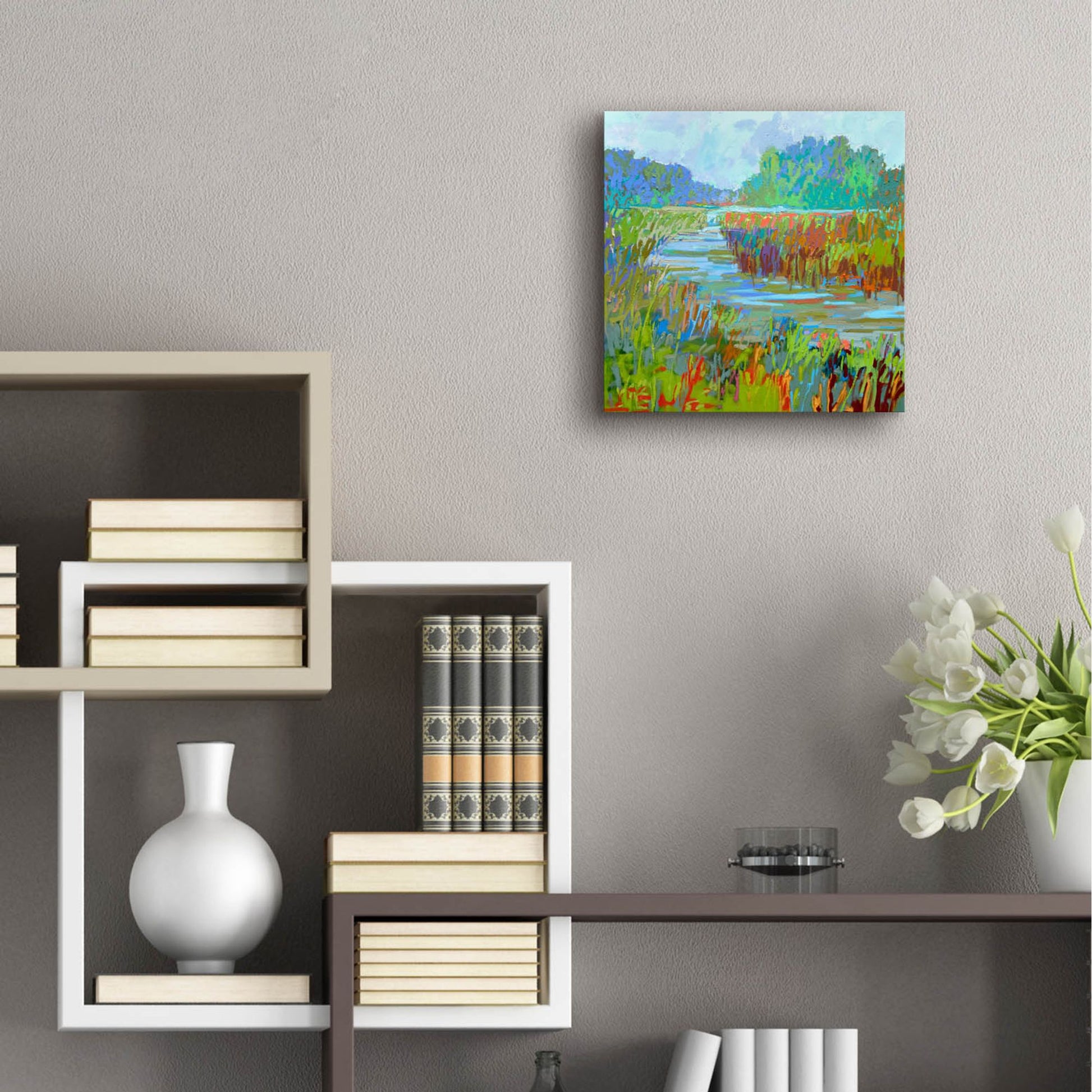 Epic Art ' A Bend in the River' by Jane Schmidt, Acrylic Glass Wall Art,12x12