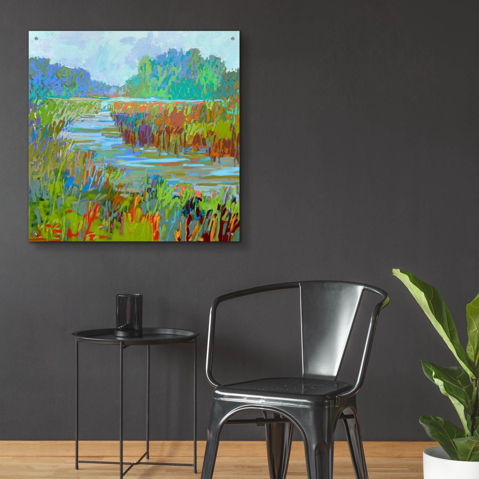 Epic Art ' A Bend in the River' by Jane Schmidt, Acrylic Glass Wall Art,36x36