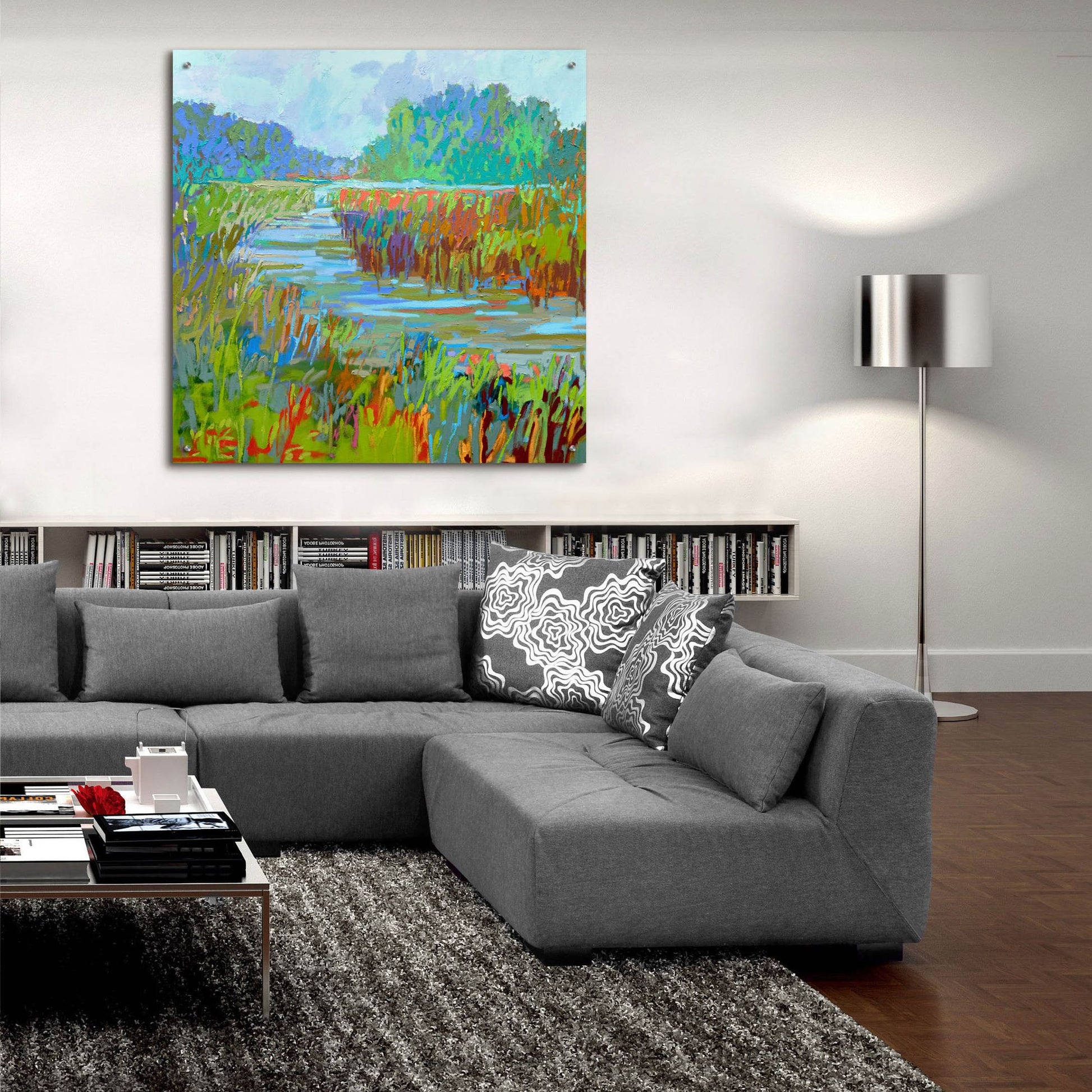 Epic Art ' A Bend in the River' by Jane Schmidt, Acrylic Glass Wall Art,36x36