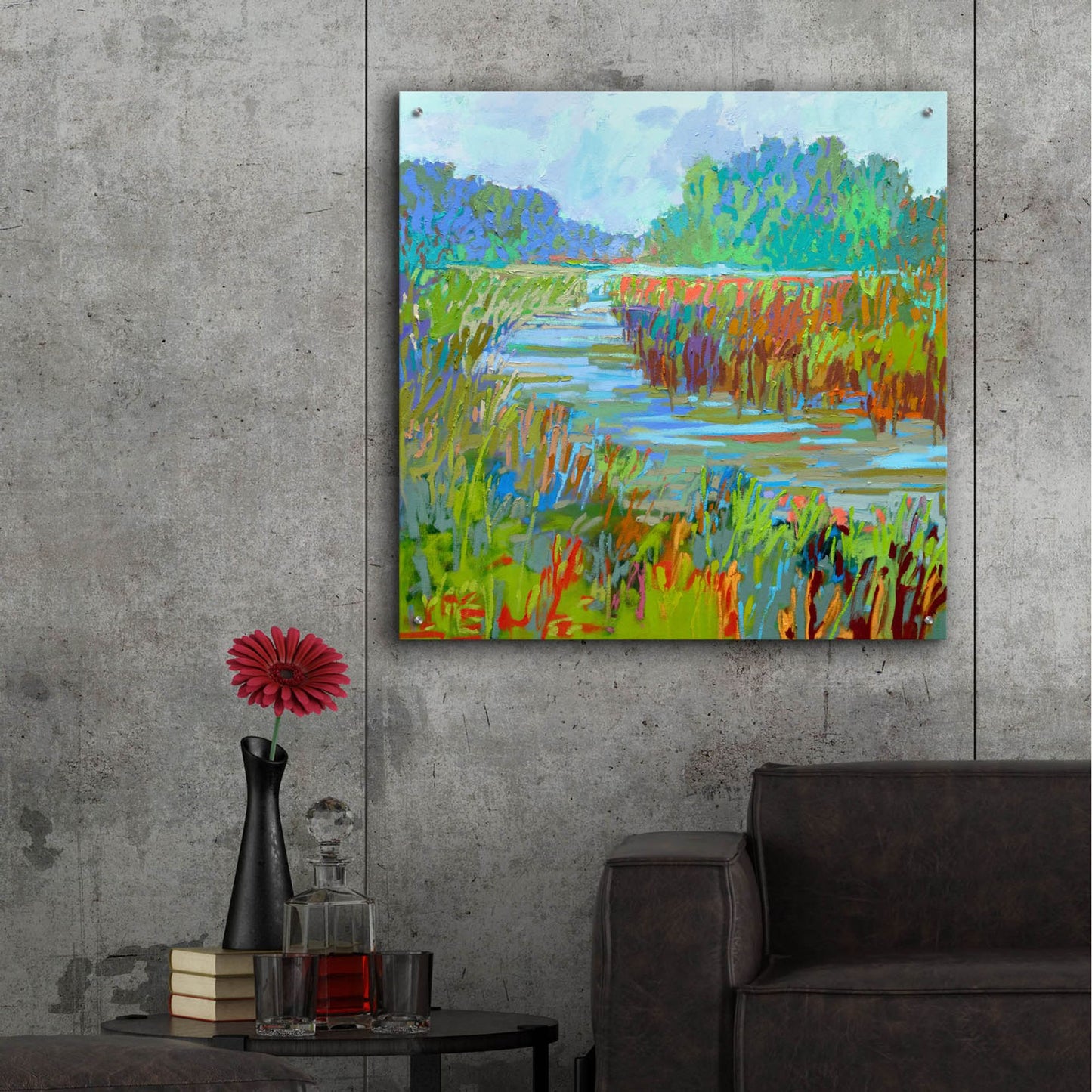 Epic Art ' A Bend in the River' by Jane Schmidt, Acrylic Glass Wall Art,36x36