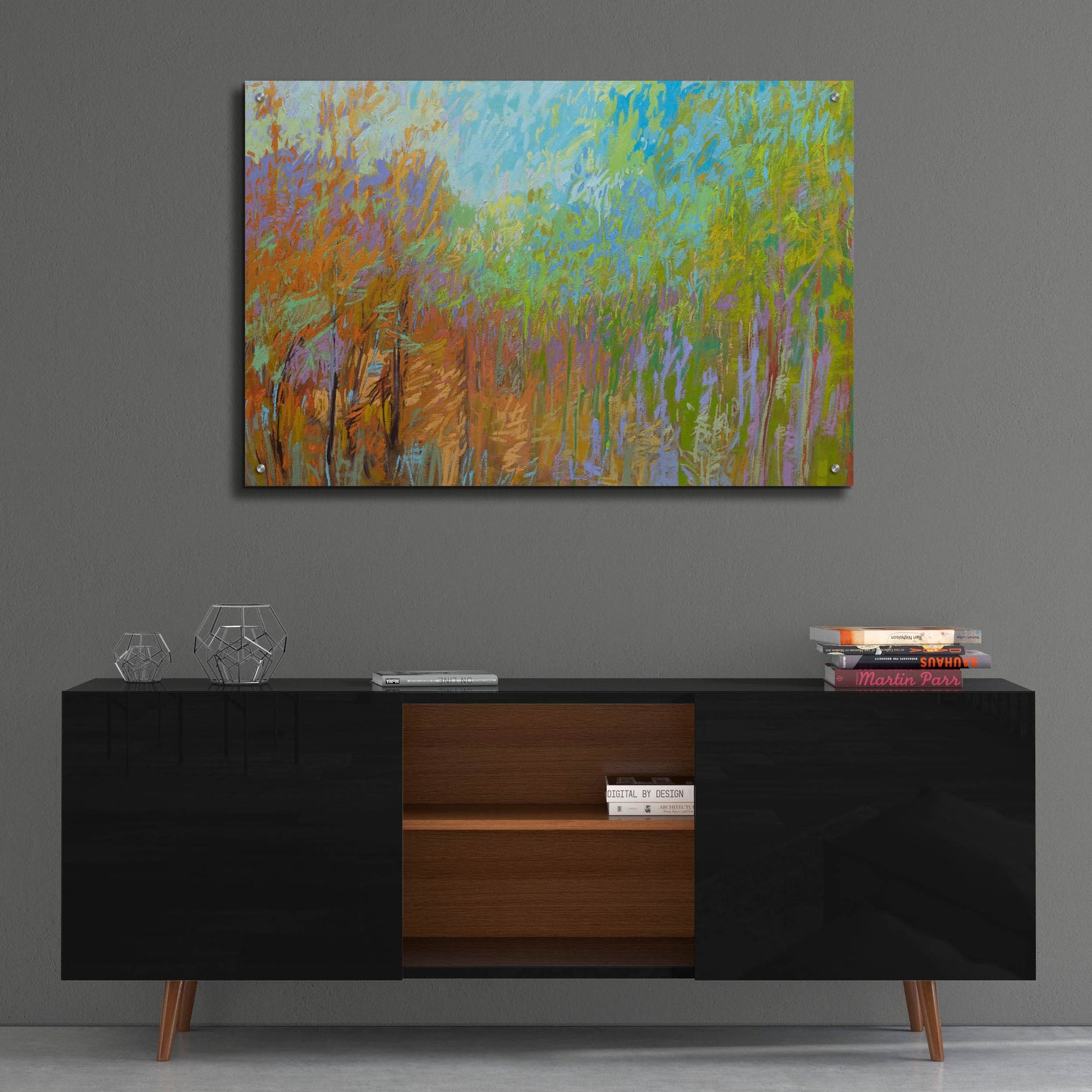 Epic Art ' Color Field 55' by Jane Schmidt, Acrylic Glass Wall Art,36x24