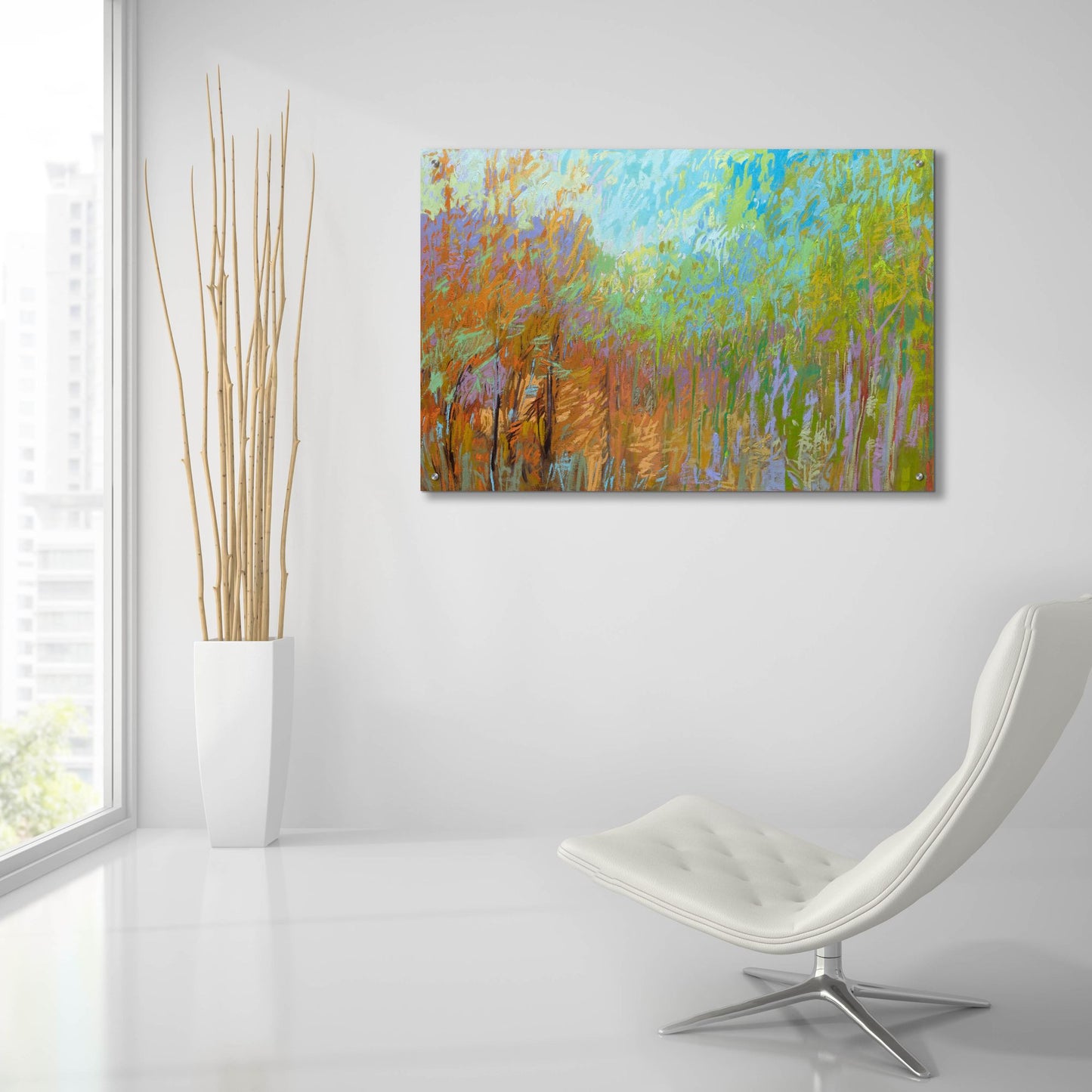 Epic Art ' Color Field 55' by Jane Schmidt, Acrylic Glass Wall Art,36x24