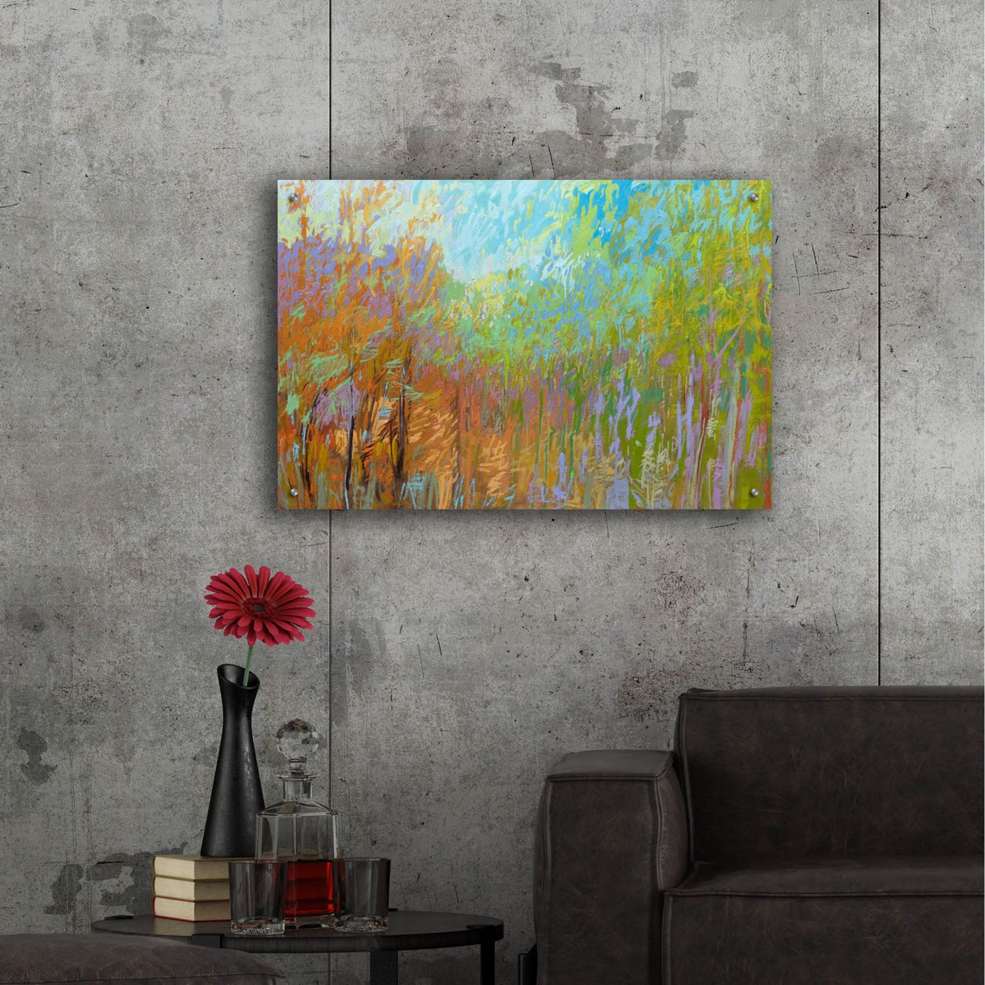 Epic Art ' Color Field 55' by Jane Schmidt, Acrylic Glass Wall Art,36x24