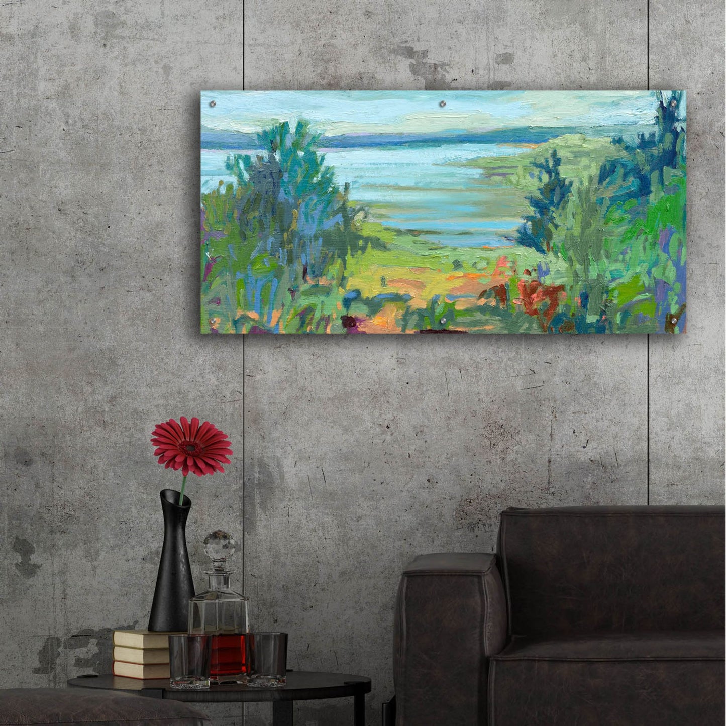 Epic Art ' On A Clear Day' by Jane Schmidt, Acrylic Glass Wall Art,48x24