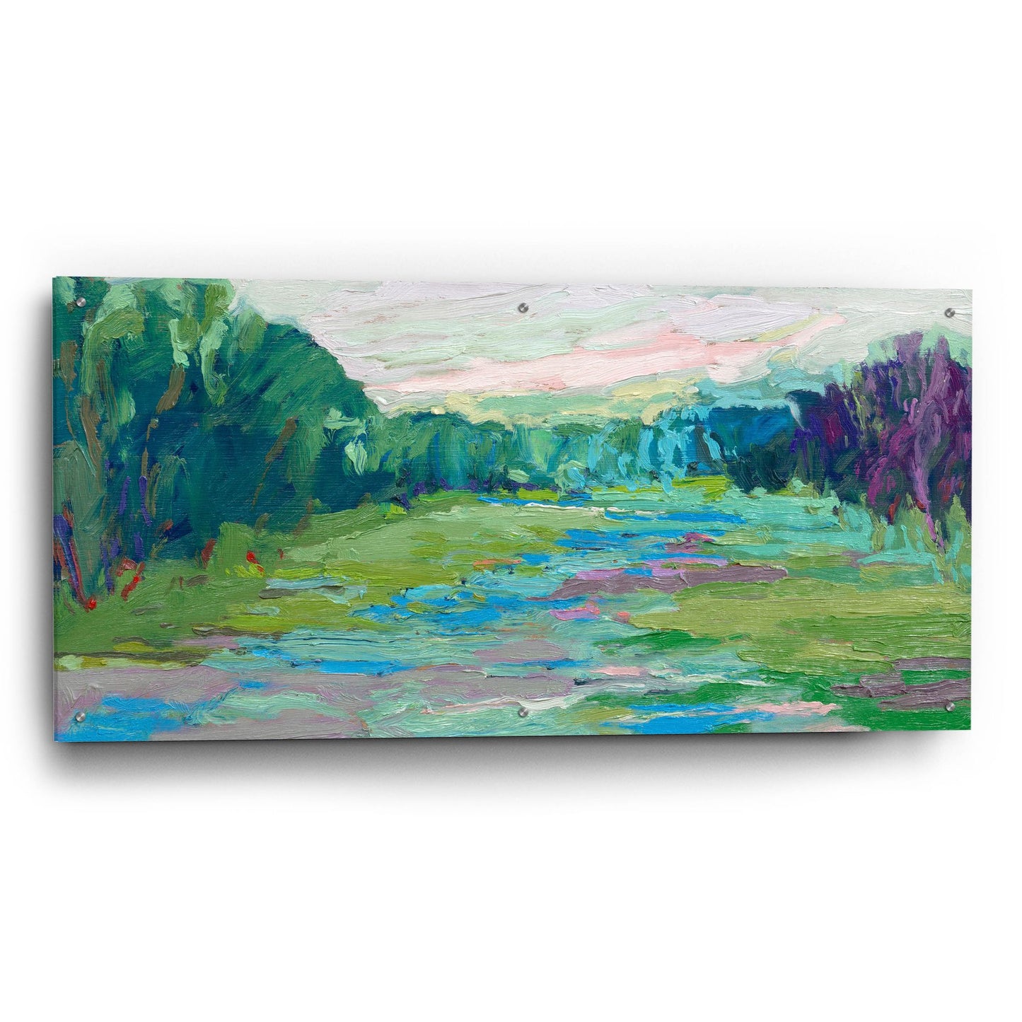 Epic Art ' Spring Fed Creek' by Jane Schmidt, Acrylic Glass Wall Art,48x24