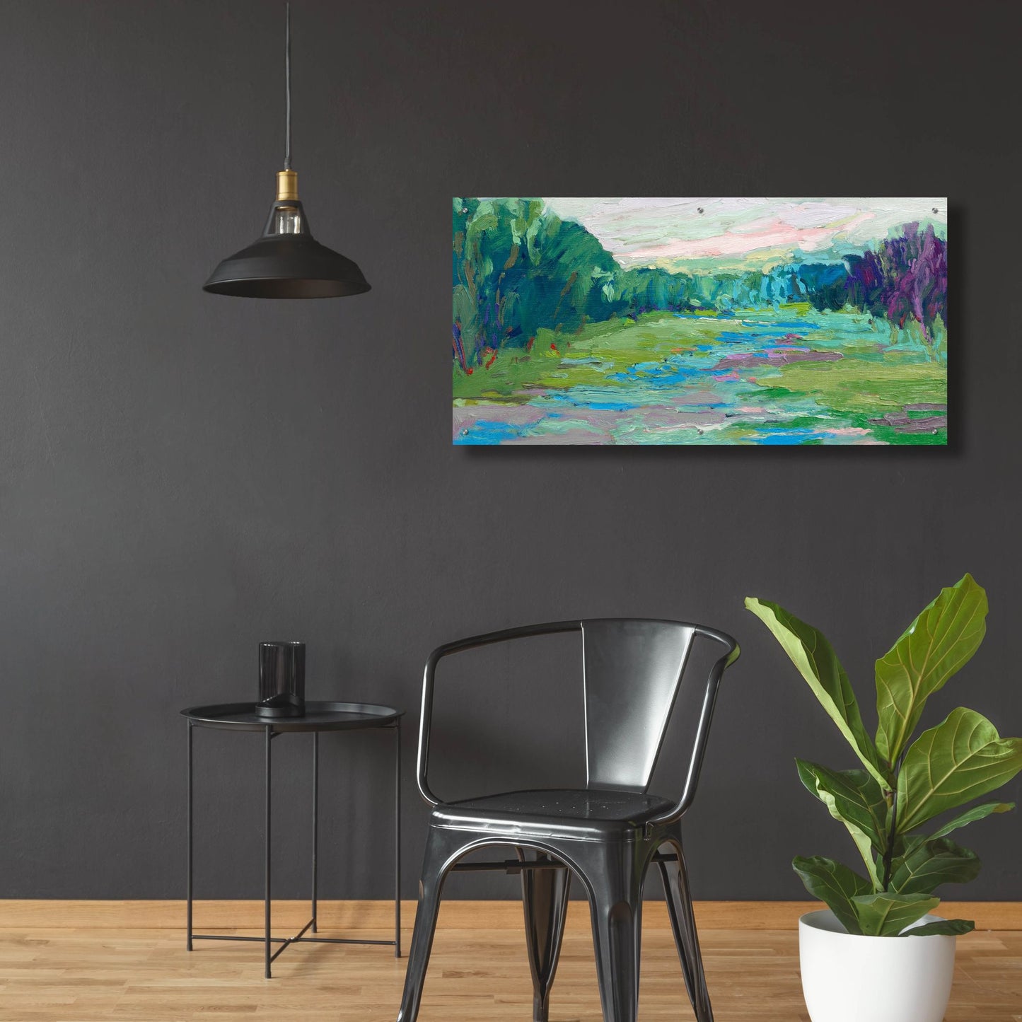 Epic Art ' Spring Fed Creek' by Jane Schmidt, Acrylic Glass Wall Art,48x24