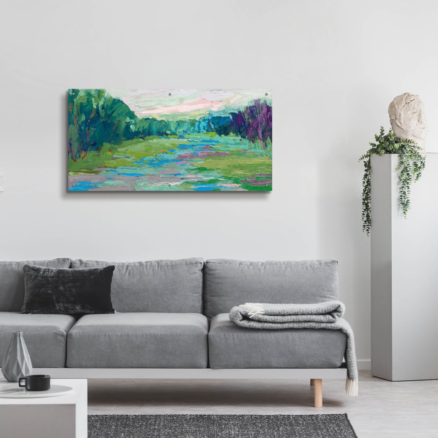 Epic Art ' Spring Fed Creek' by Jane Schmidt, Acrylic Glass Wall Art,48x24