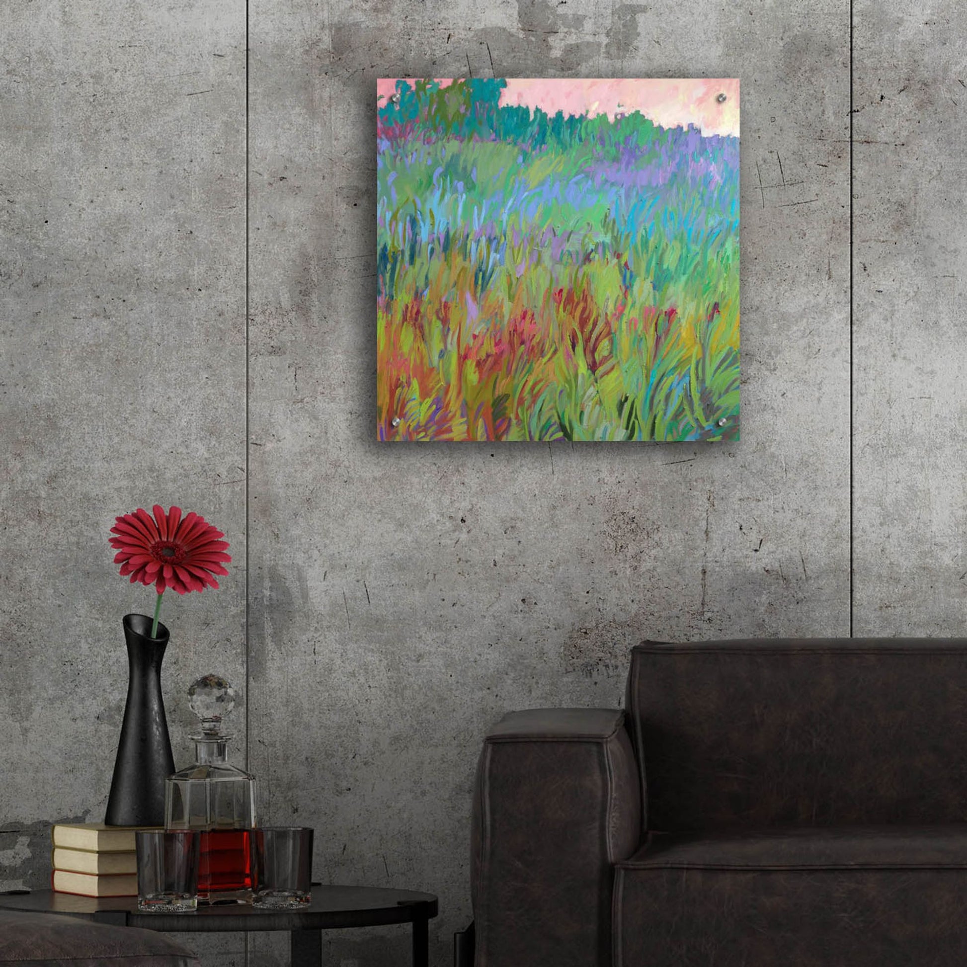 Epic Art ' Spring Greens' by Jane Schmidt, Acrylic Glass Wall Art,24x24