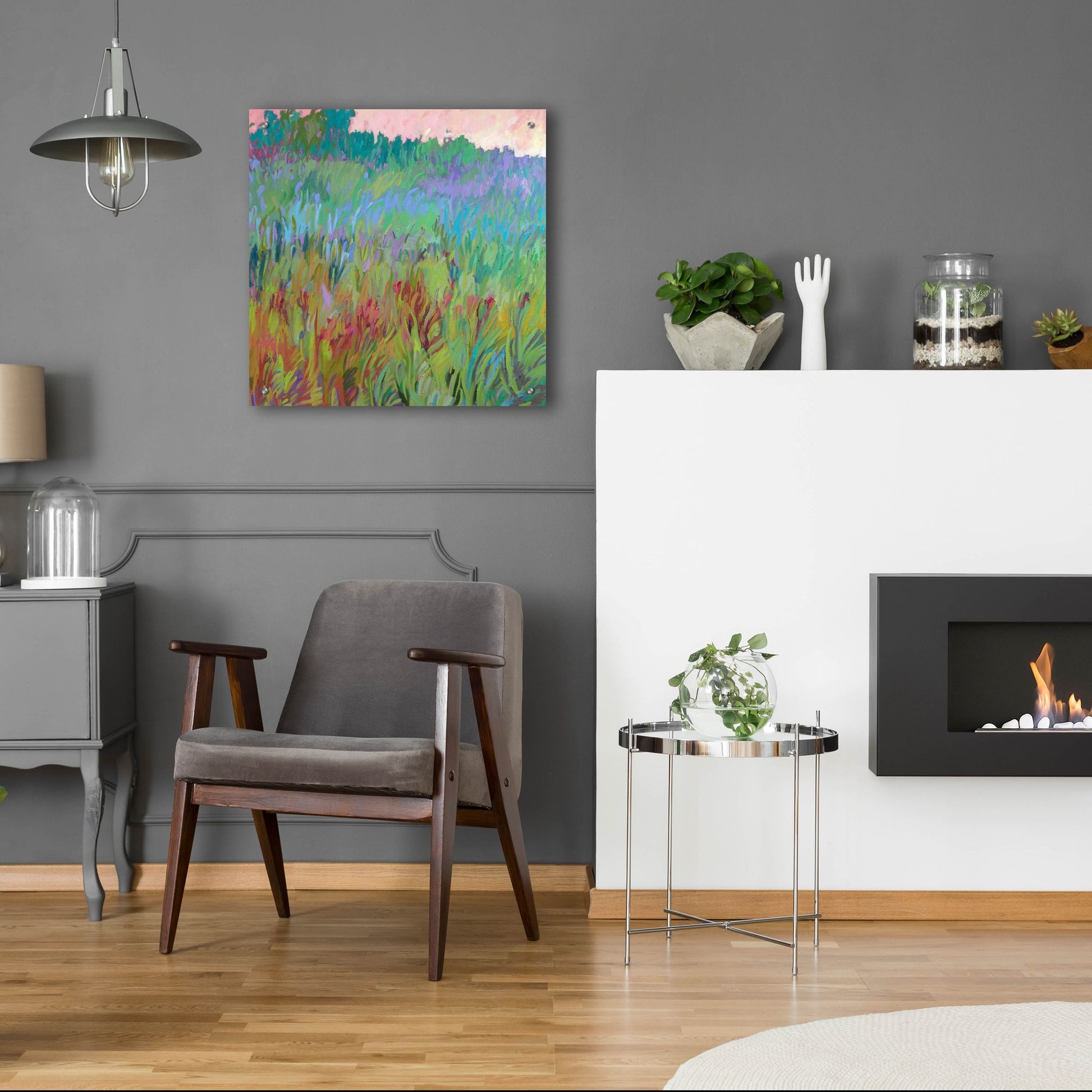 Epic Art ' Spring Greens' by Jane Schmidt, Acrylic Glass Wall Art,24x24